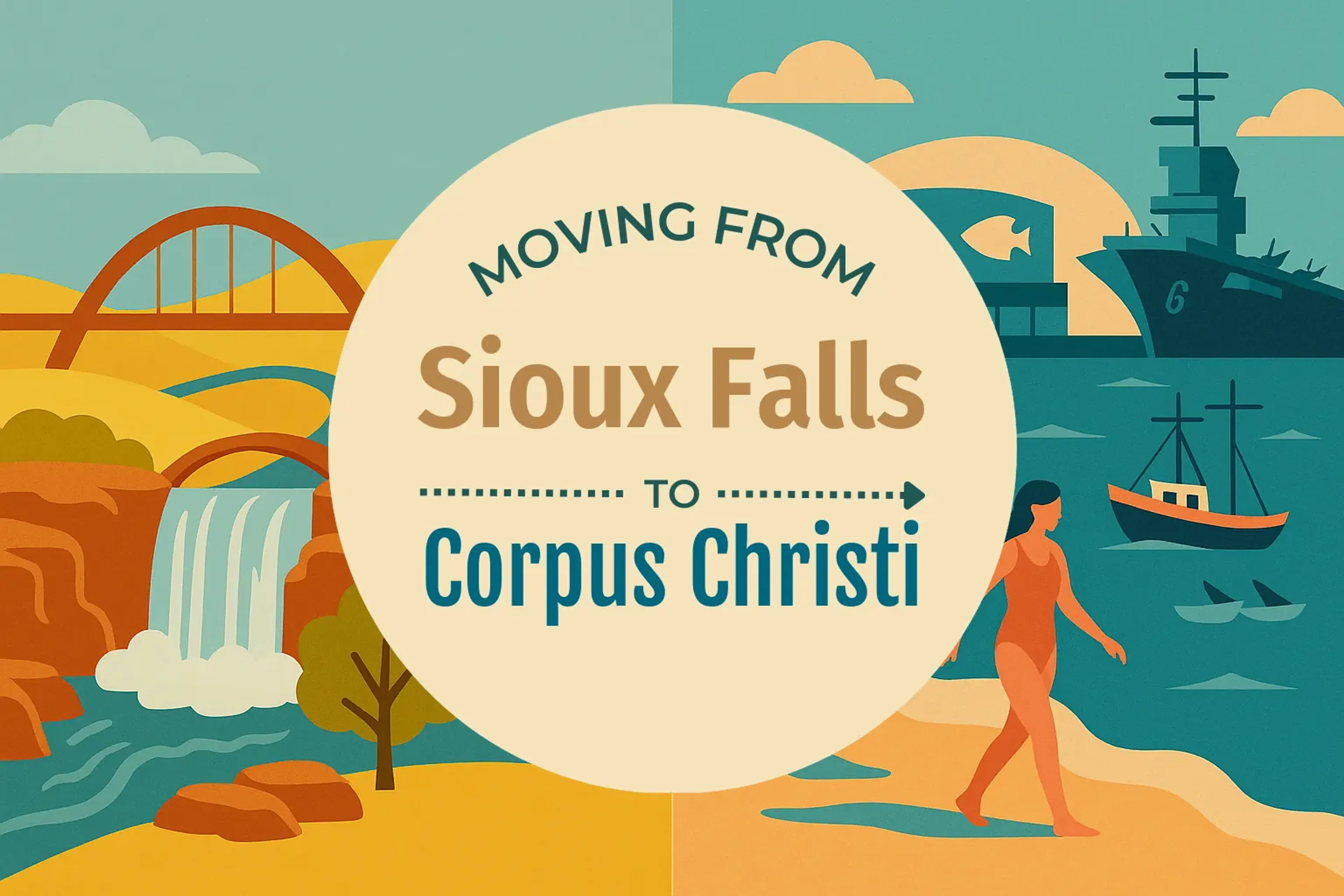 Side-by-side comparison of Sioux Falls to Corpus Christi moving companies