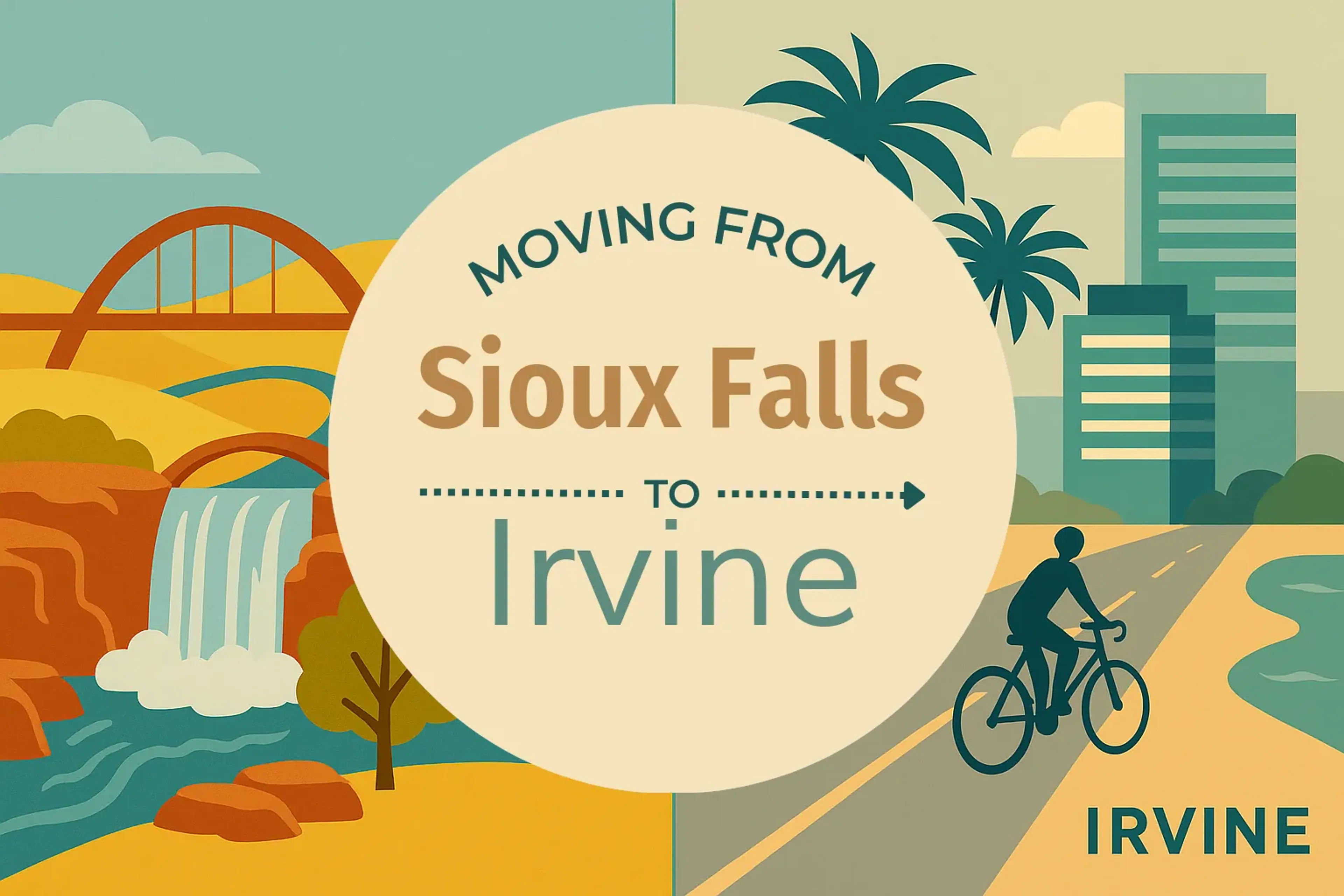 Side-by-side comparison of Sioux Falls to Irvine moving companies