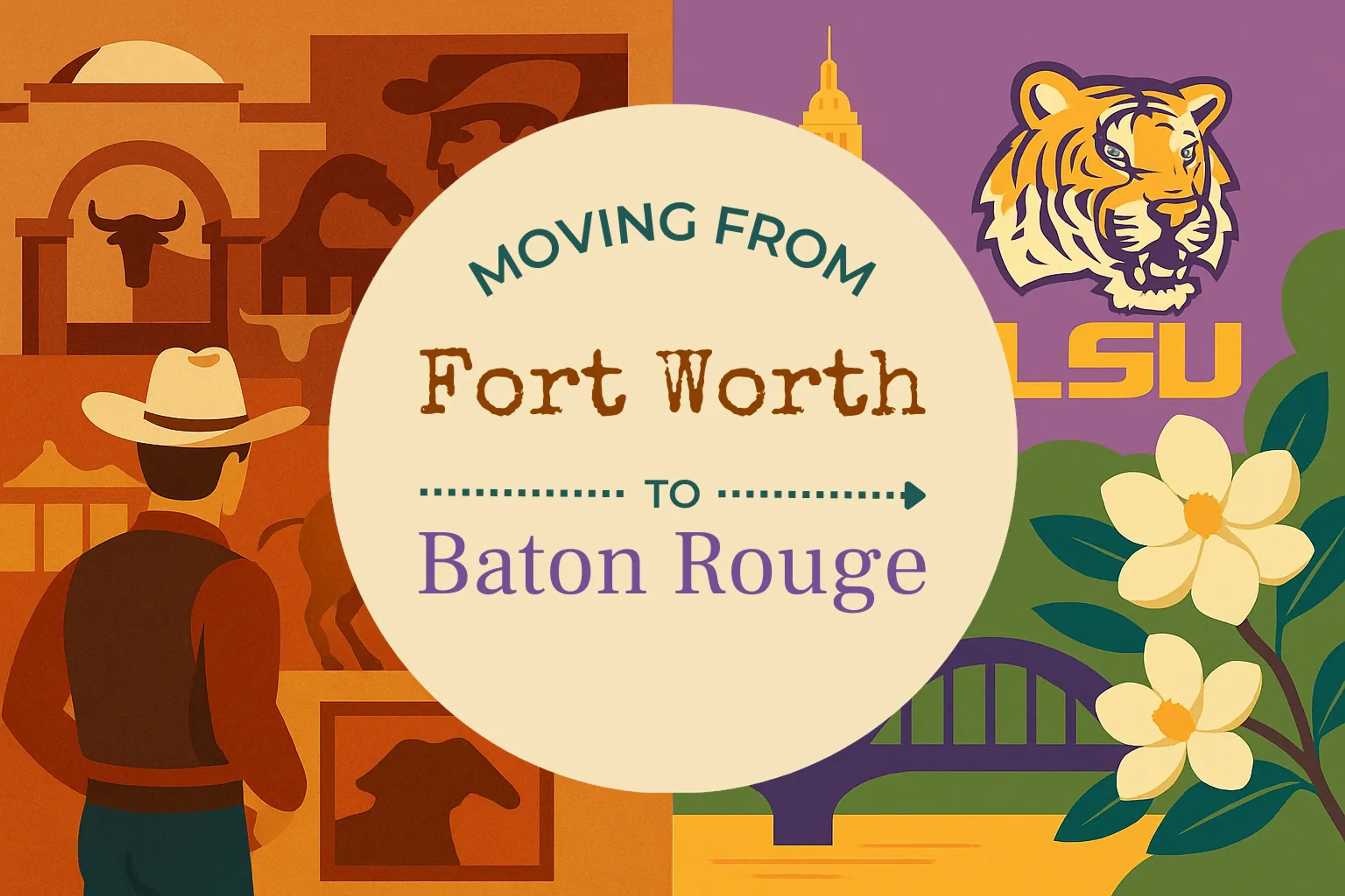 Side-by-side comparison of Fort Worth to Baton Rouge moving companies