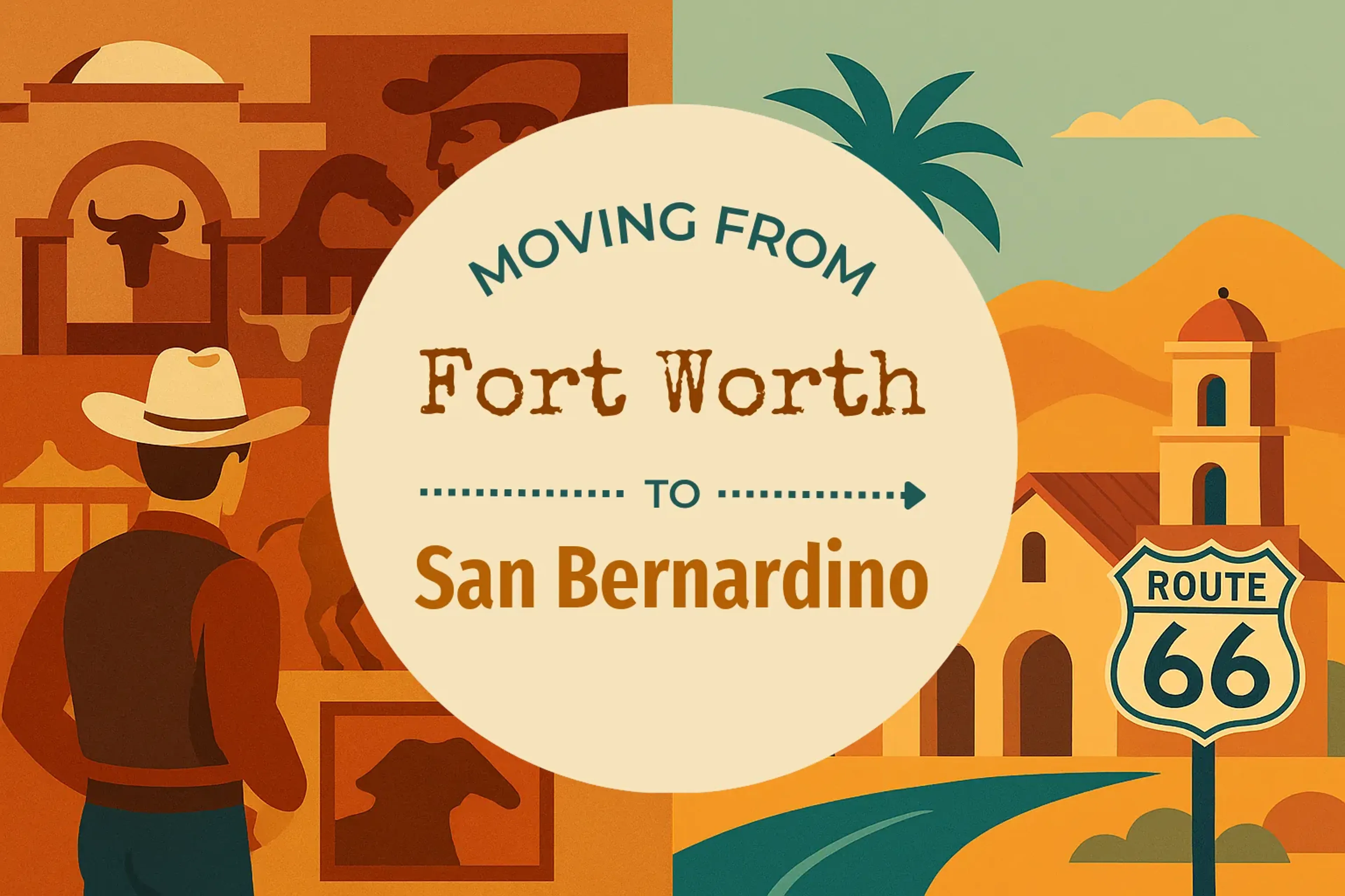Side-by-side comparison of Fort Worth to San Bernardino moving companies