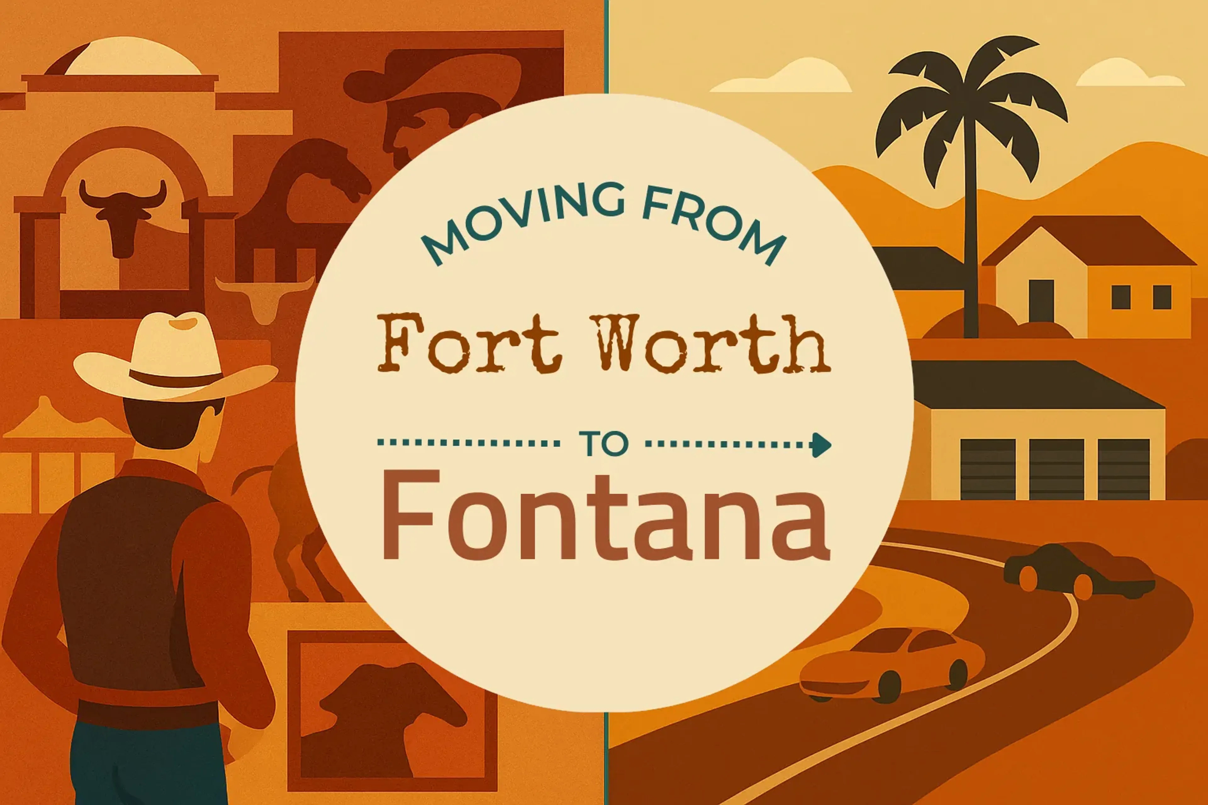 Side-by-side comparison of Fort Worth to Fontana moving companies