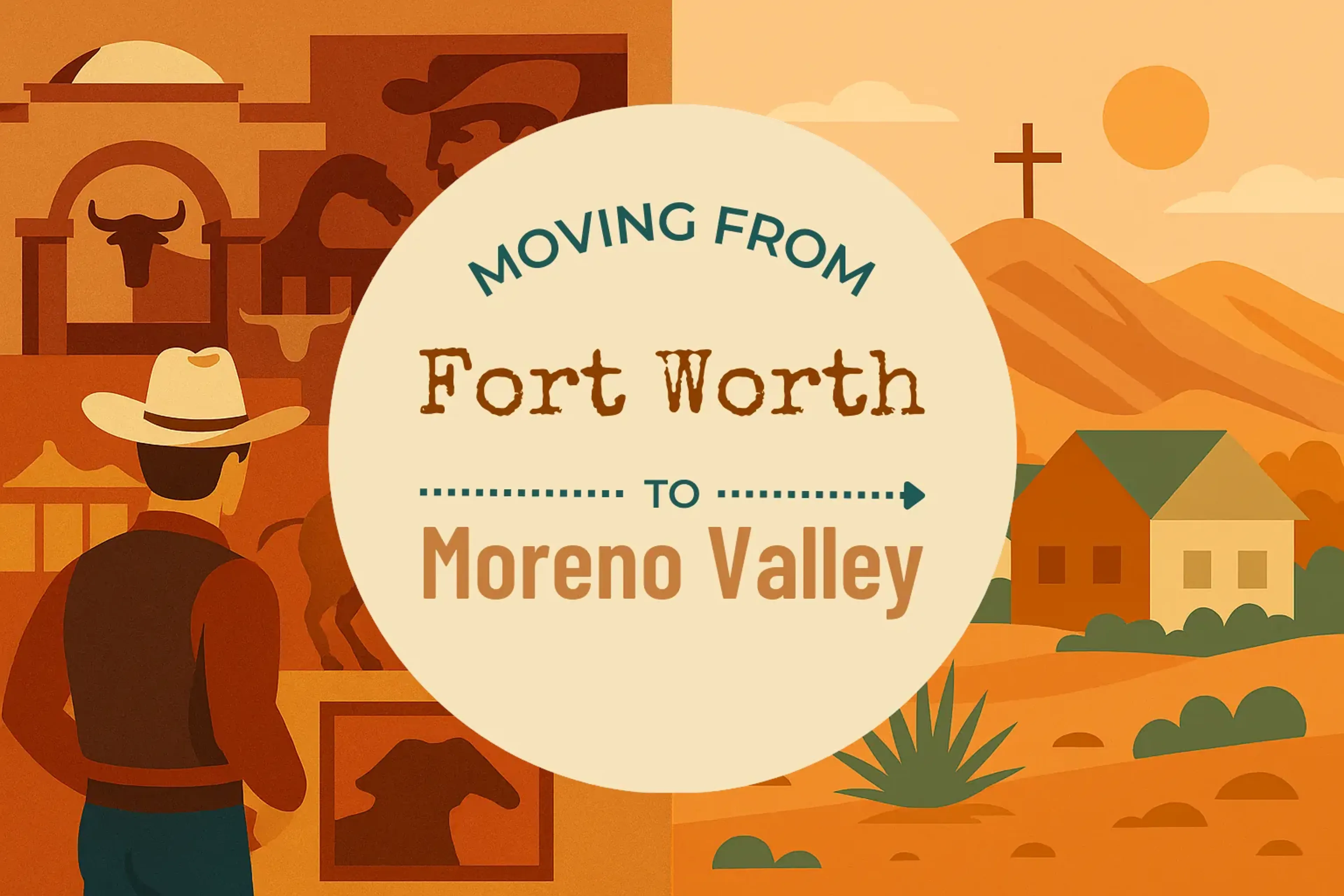 Side-by-side comparison of Fort Worth to Moreno Valley moving companies
