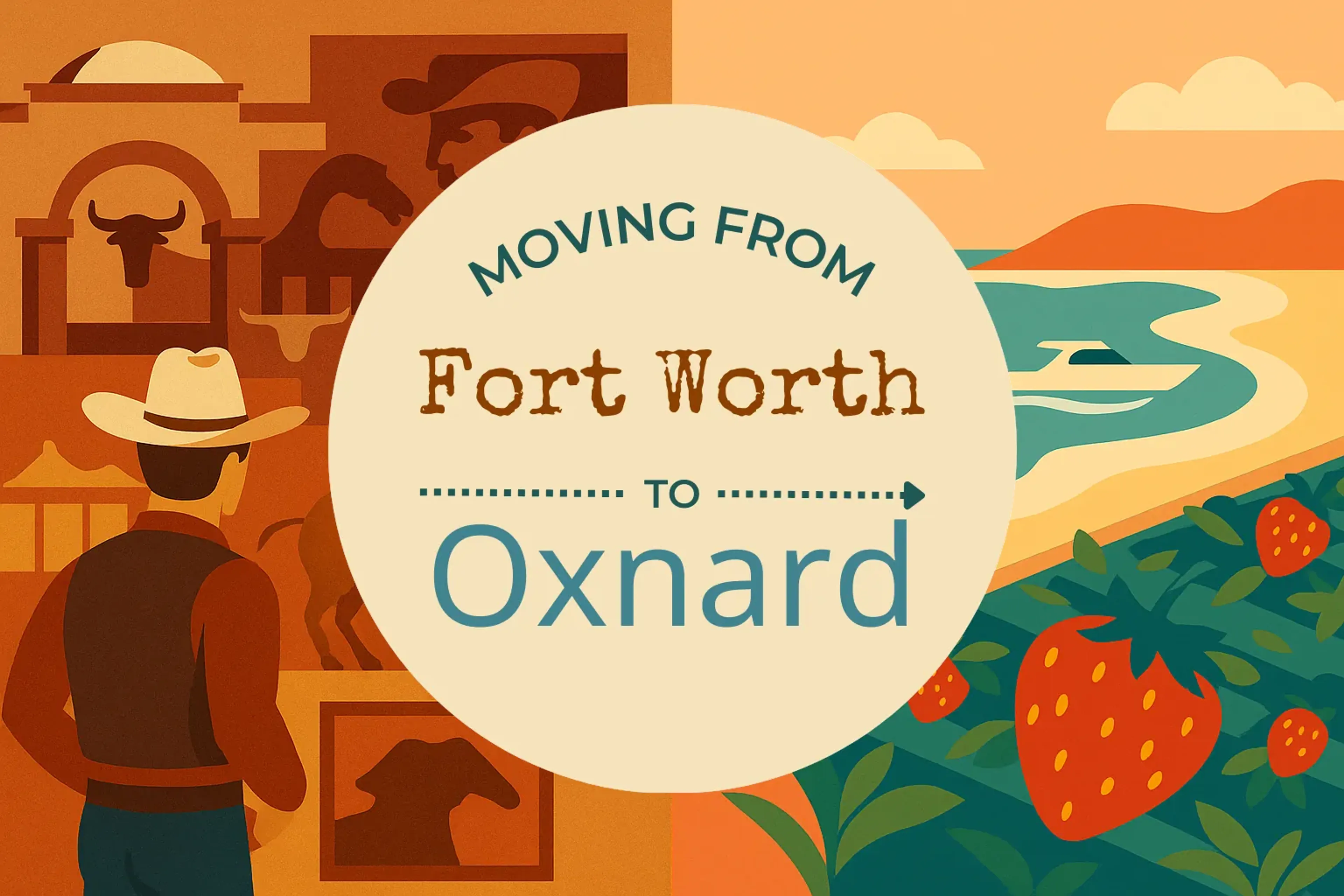 Side-by-side comparison of Fort Worth to Oxnard moving companies