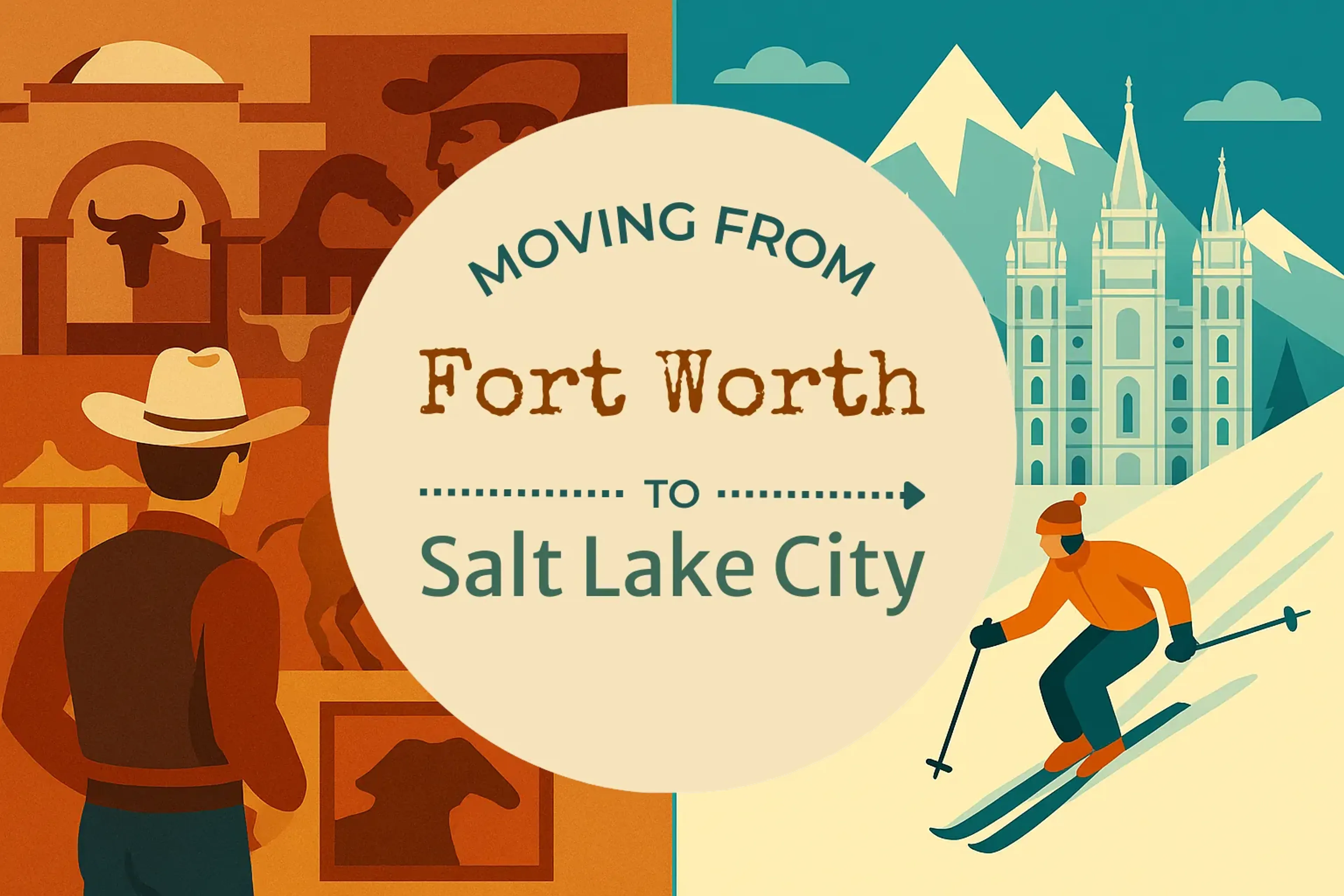 Side-by-side comparison of Fort Worth to Salt Lake City moving companies
