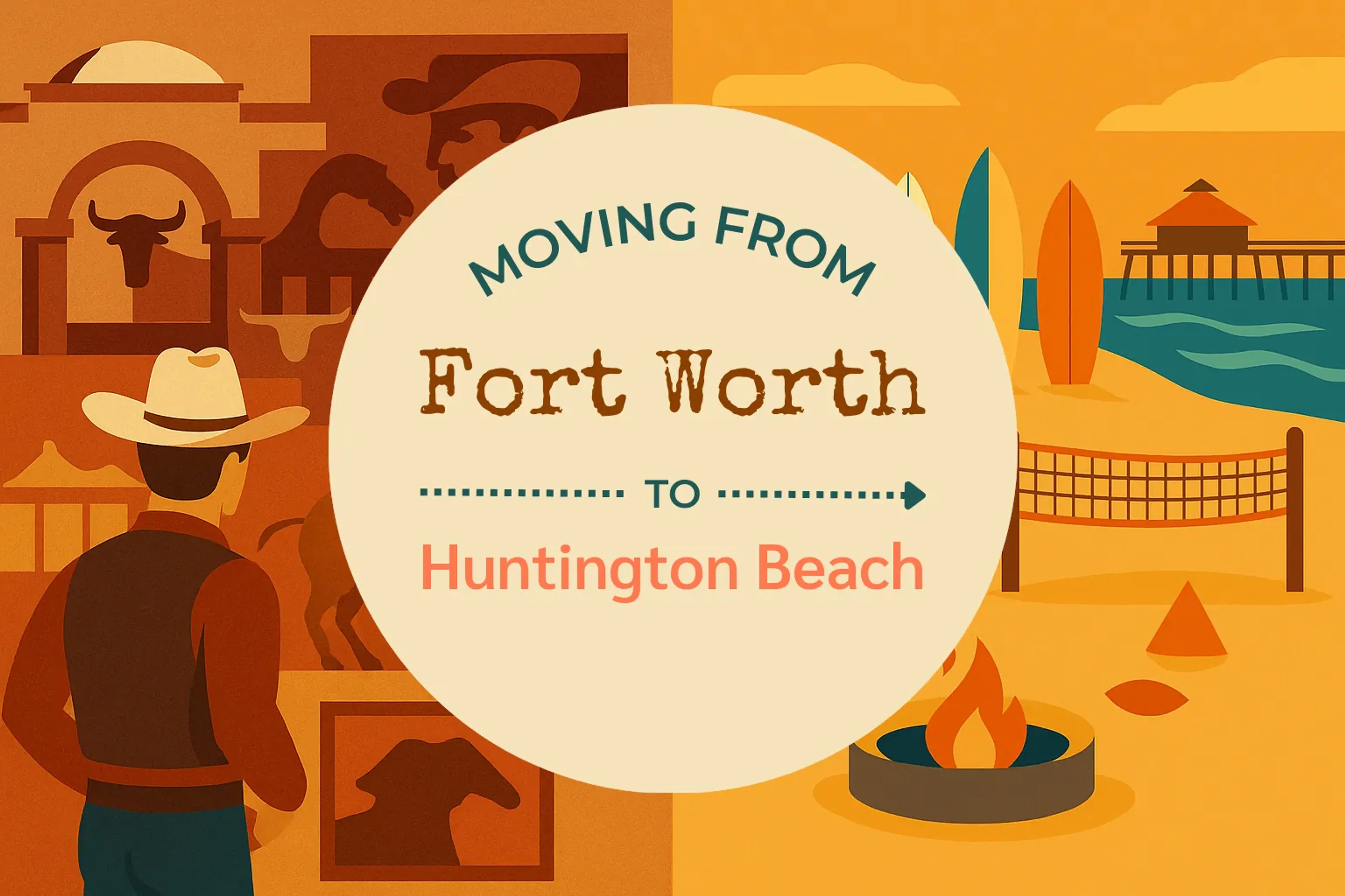 Side-by-side comparison of Fort Worth to Huntington Beach moving companies