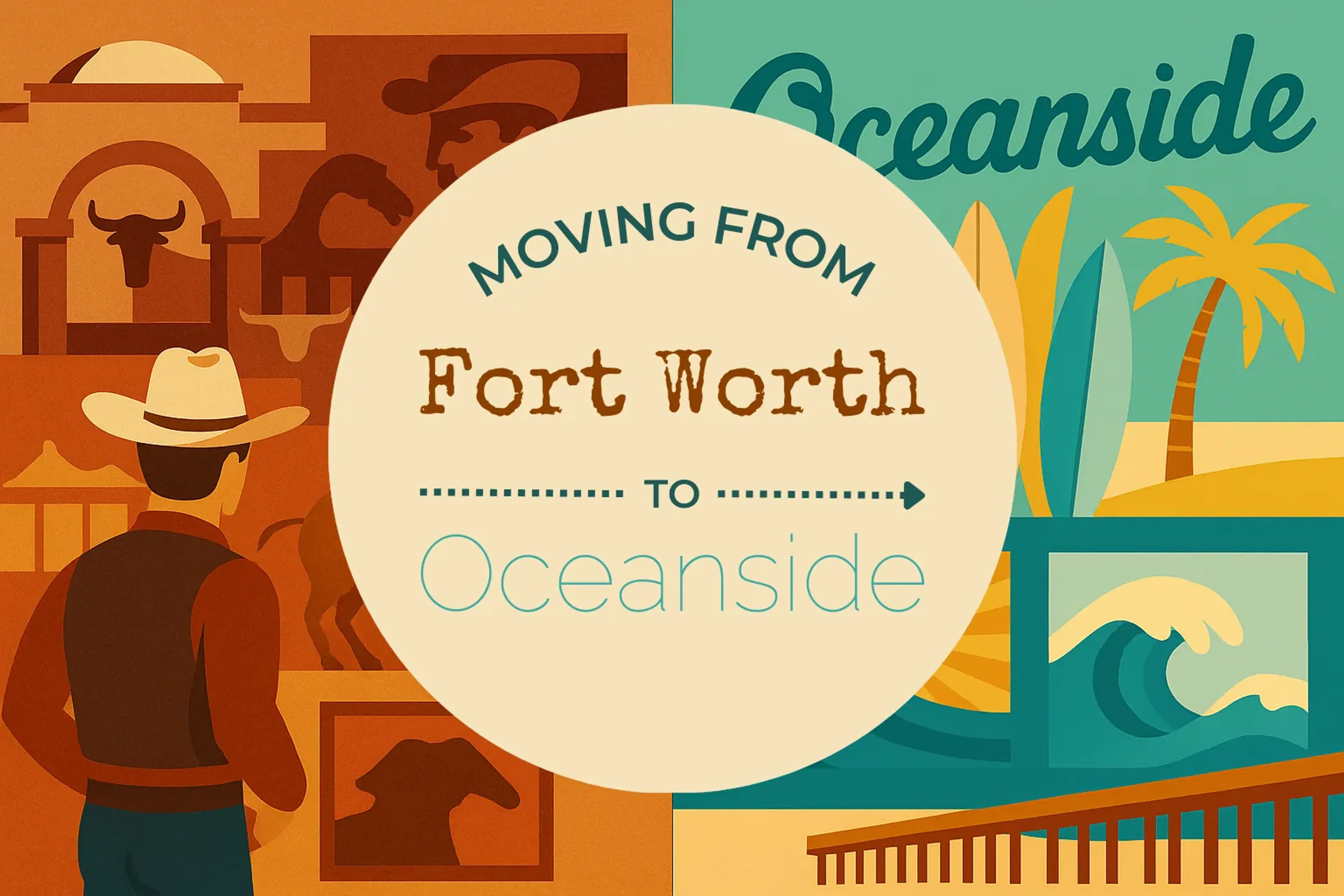 Side-by-side comparison of Fort Worth to Oceanside moving companies