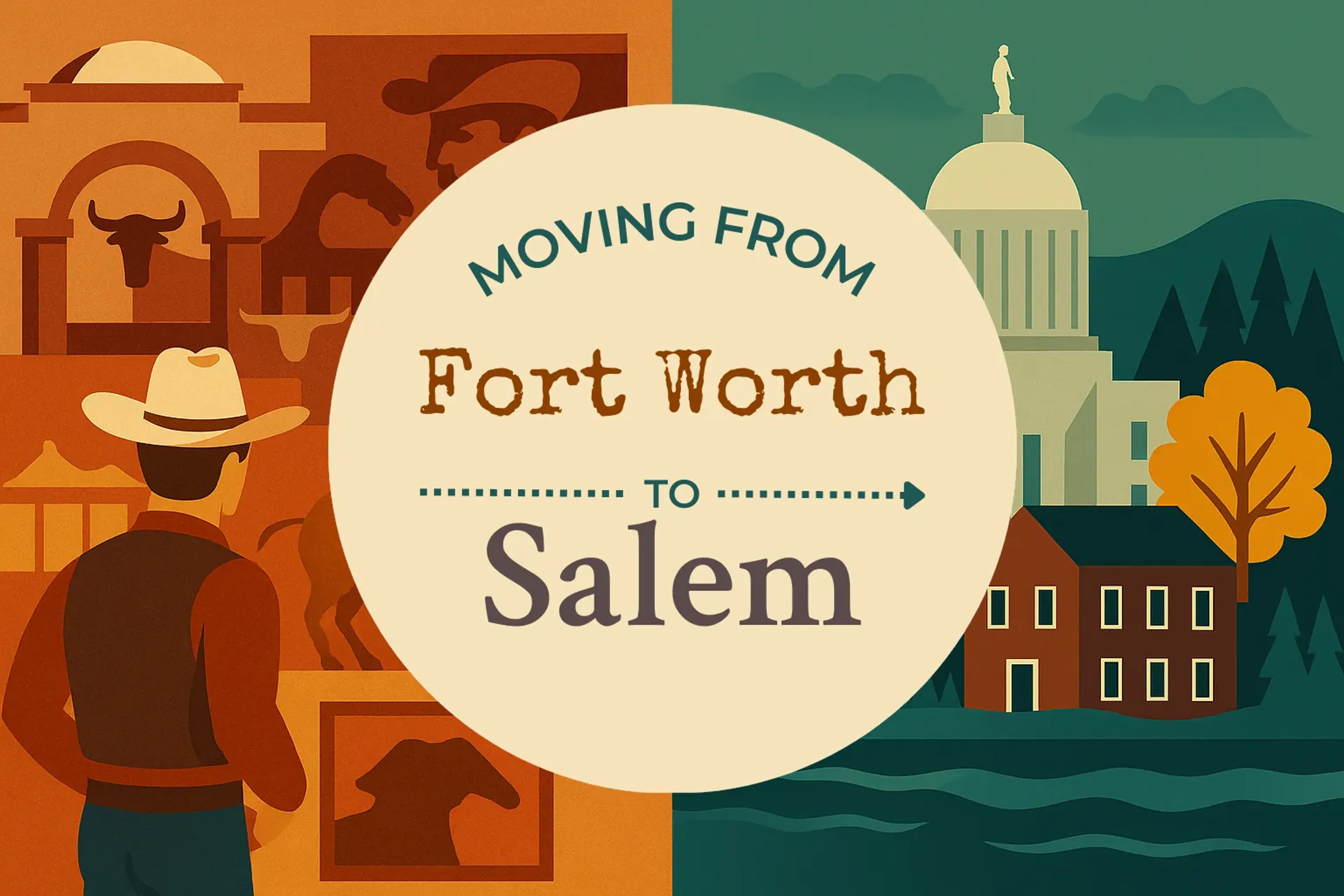 Side-by-side comparison of Fort Worth to Salem moving companies