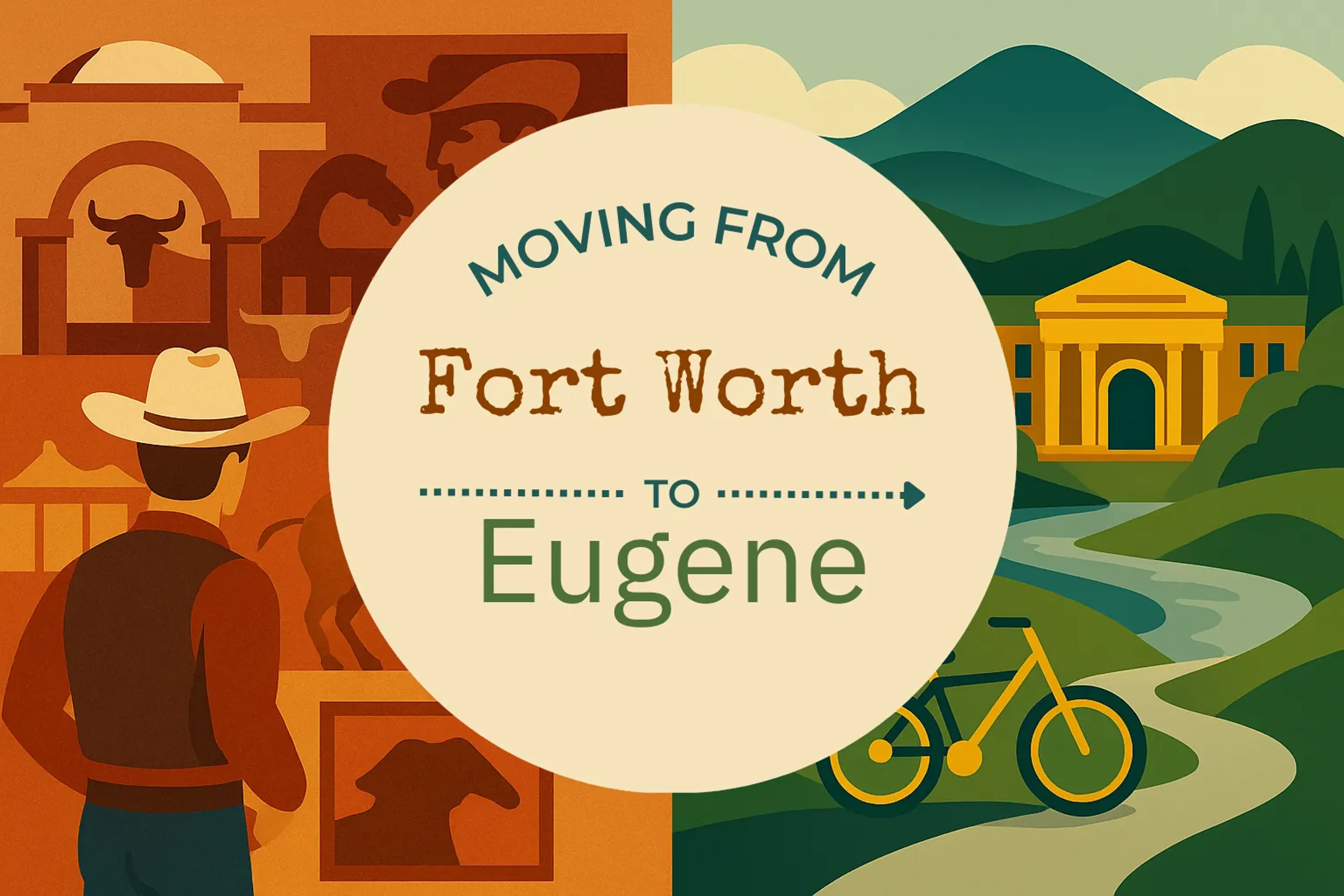 Side-by-side comparison of Fort Worth to Eugene moving companies