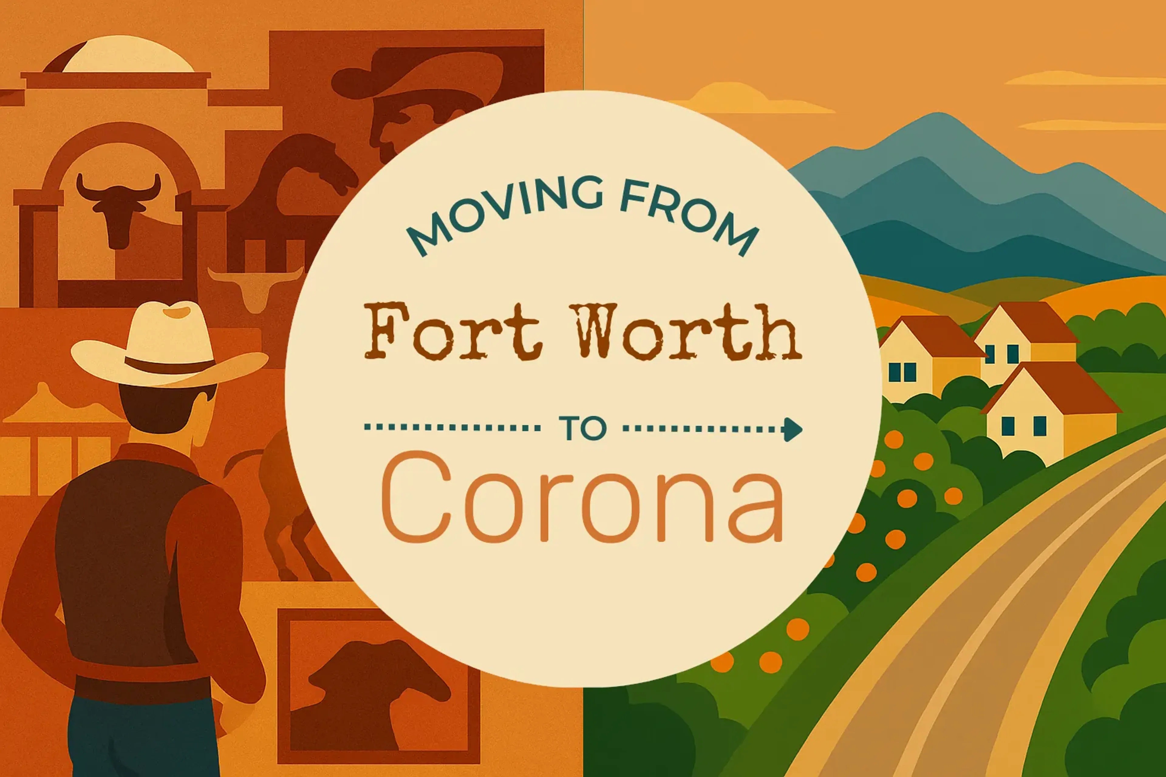 Side-by-side comparison of Fort Worth to Corona moving companies