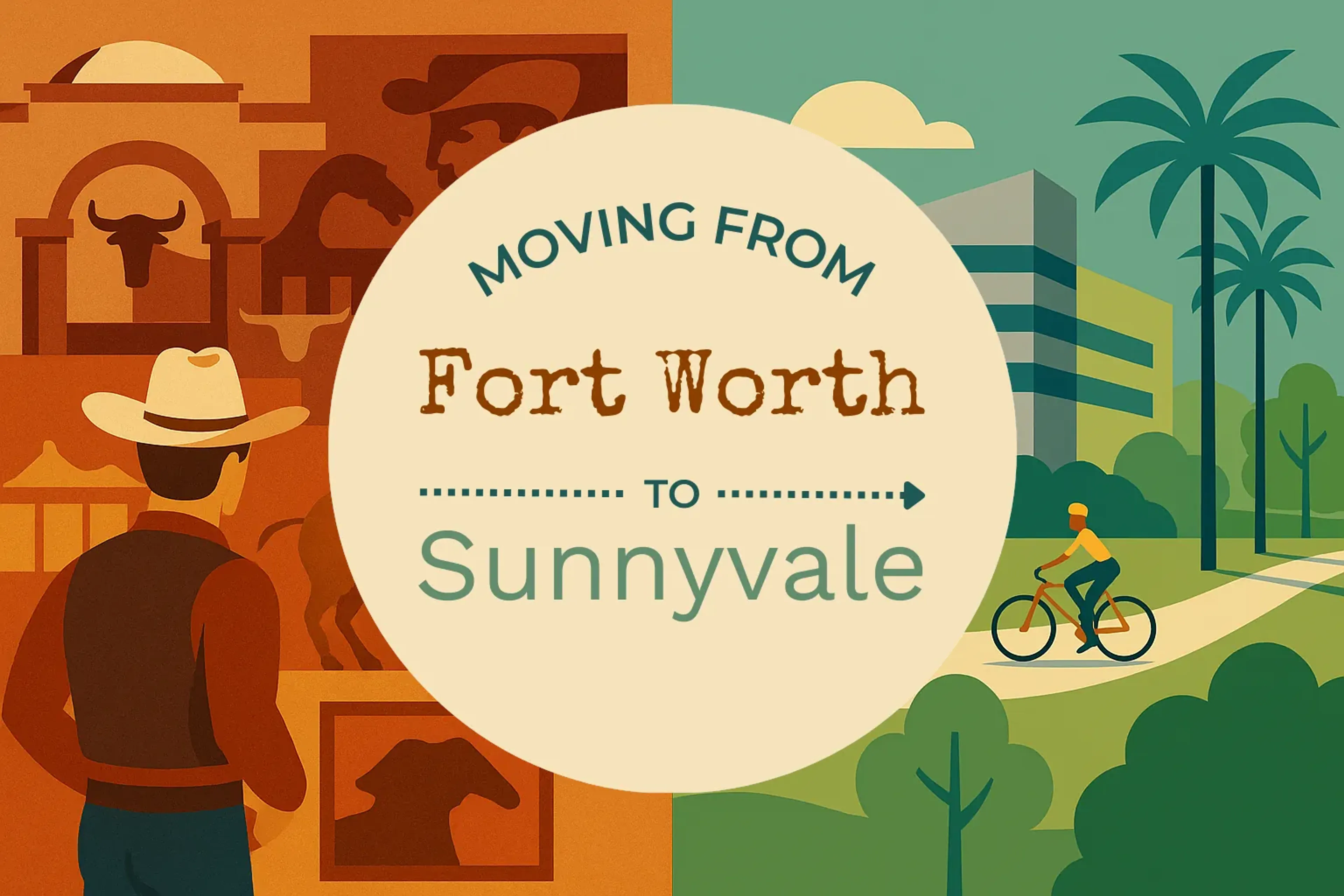 Side-by-side comparison of Fort Worth to Sunnyvale moving companies