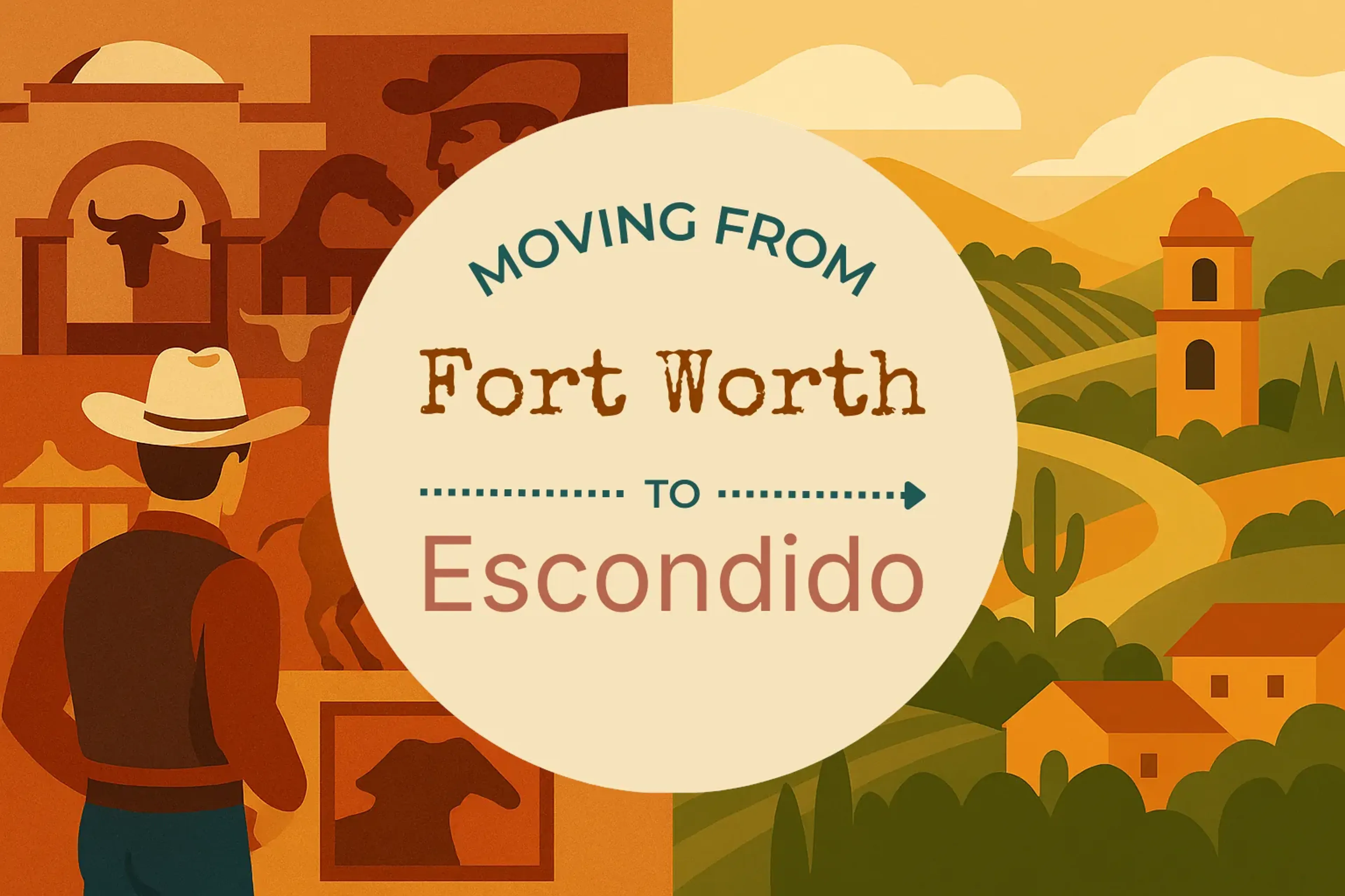 Side-by-side comparison of Fort Worth to Escondido moving companies