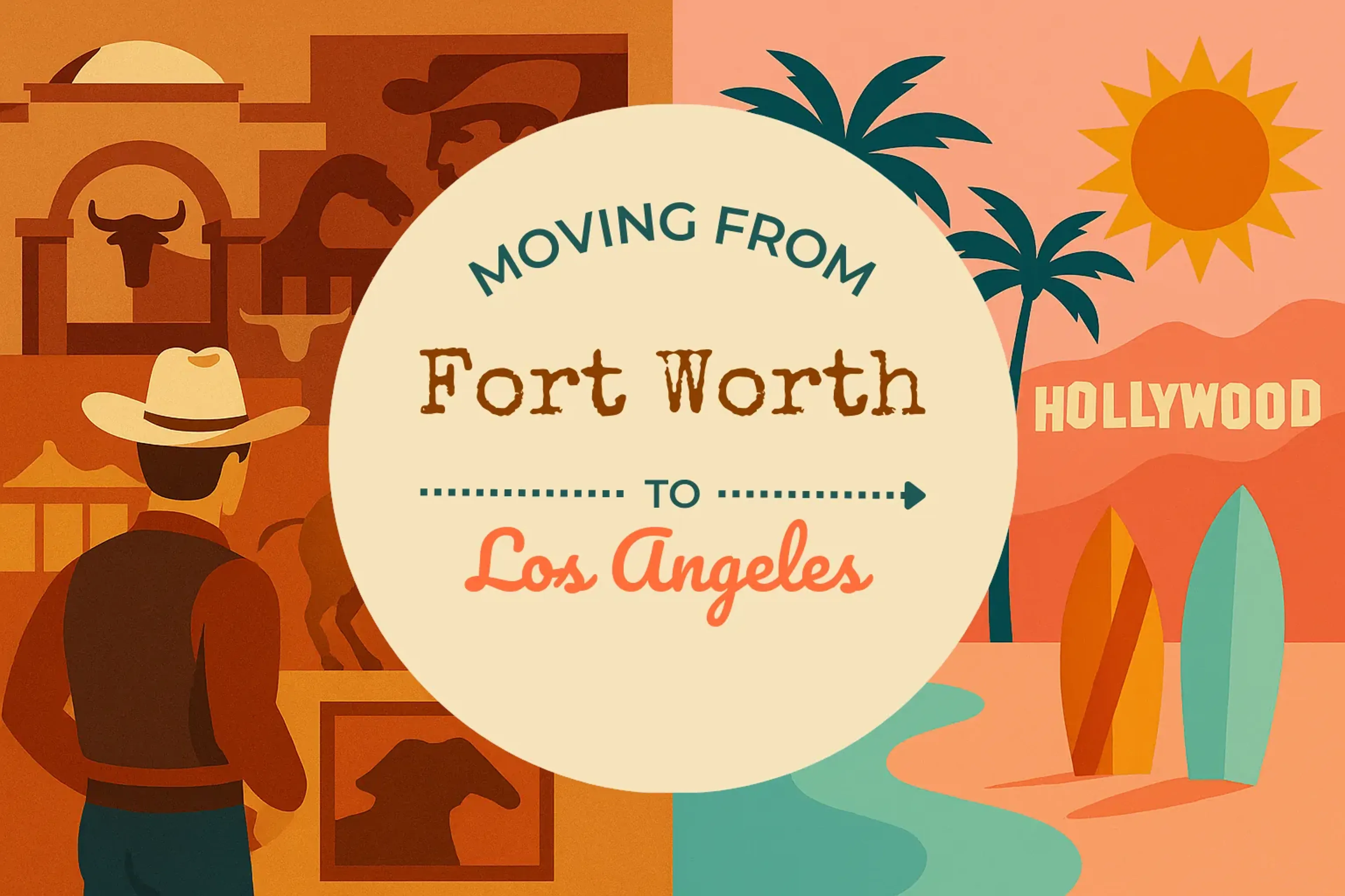 Side-by-side comparison of Fort Worth to Los Angeles moving companies