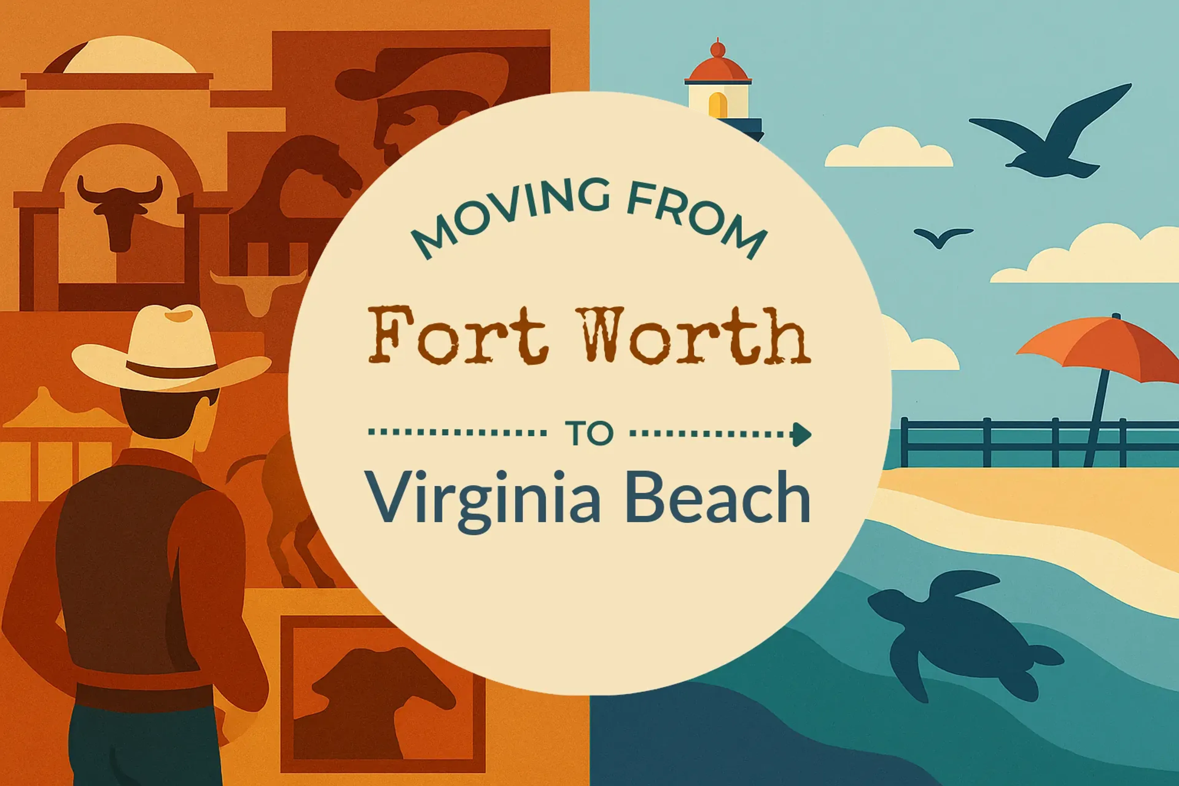 Side-by-side comparison of Fort Worth to Virginia Beach moving companies