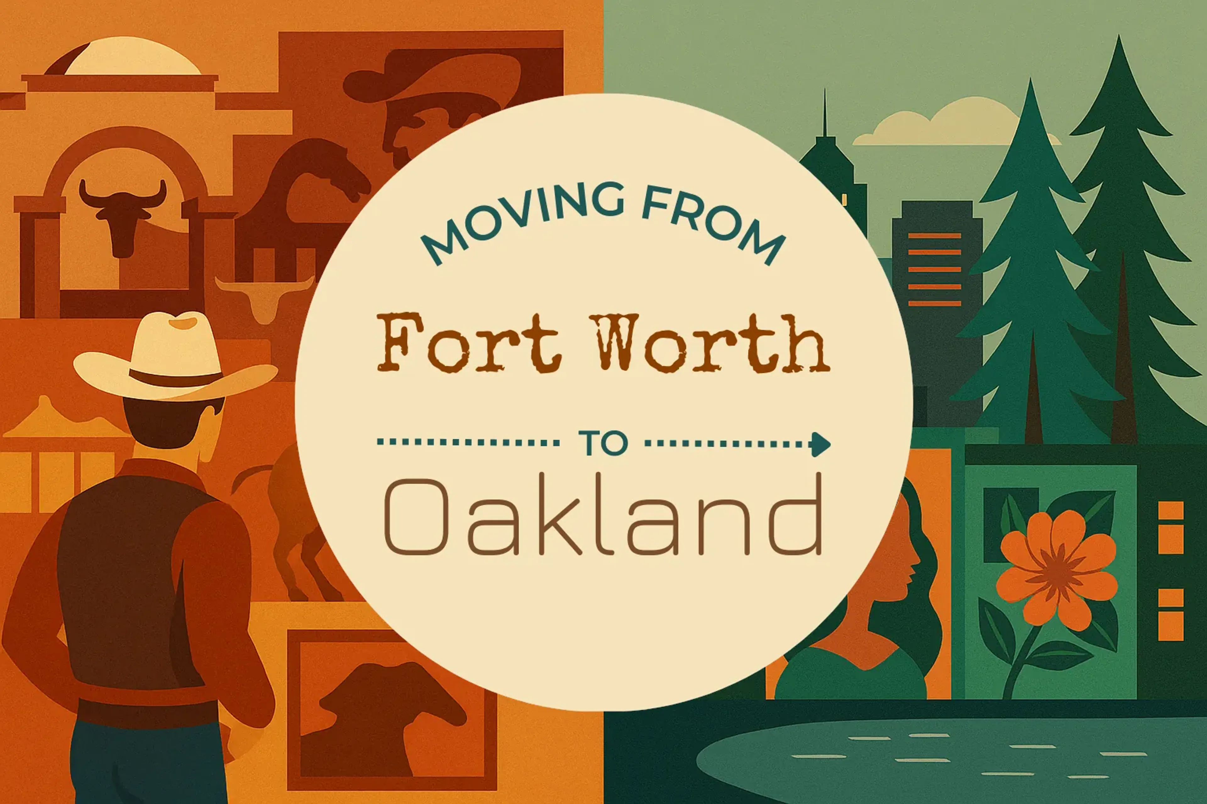 Side-by-side comparison of Fort Worth to Oakland moving companies