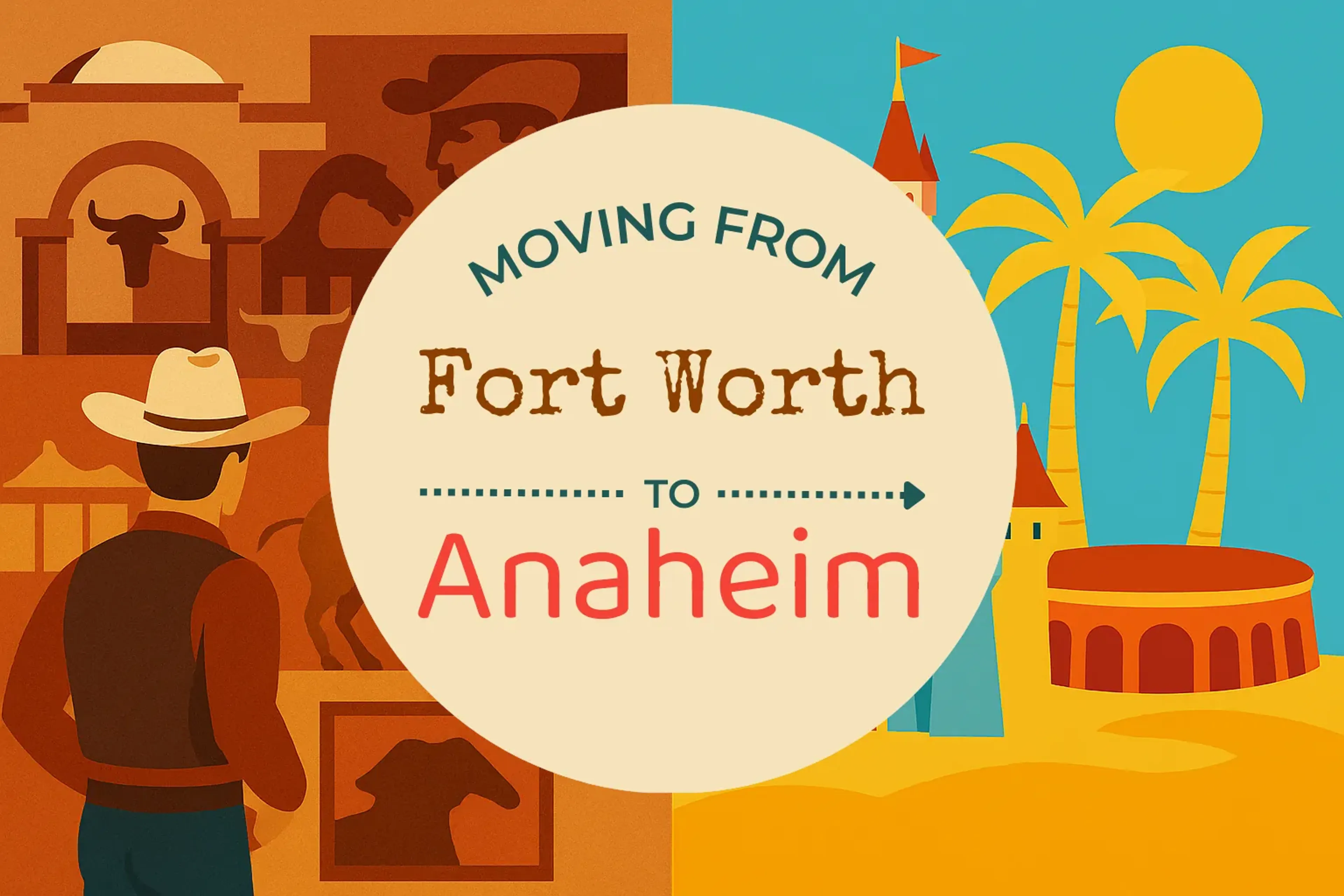 Side-by-side comparison of Fort Worth to Anaheim moving companies