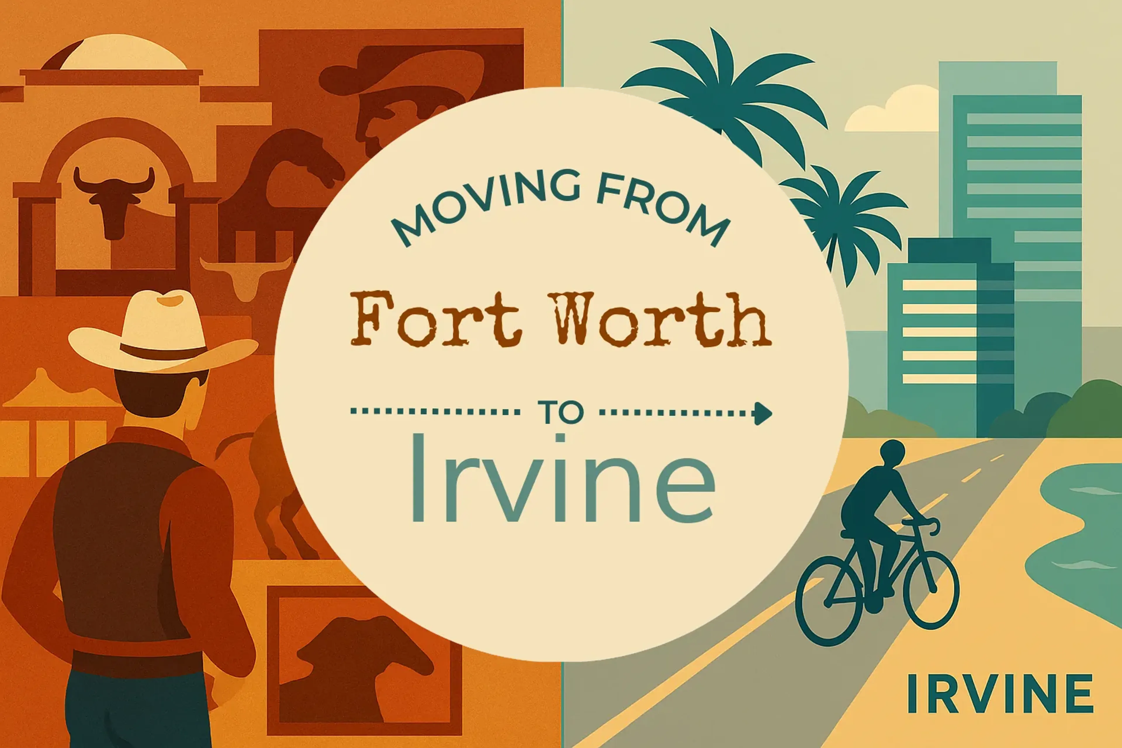Side-by-side comparison of Fort Worth to Irvine moving companies