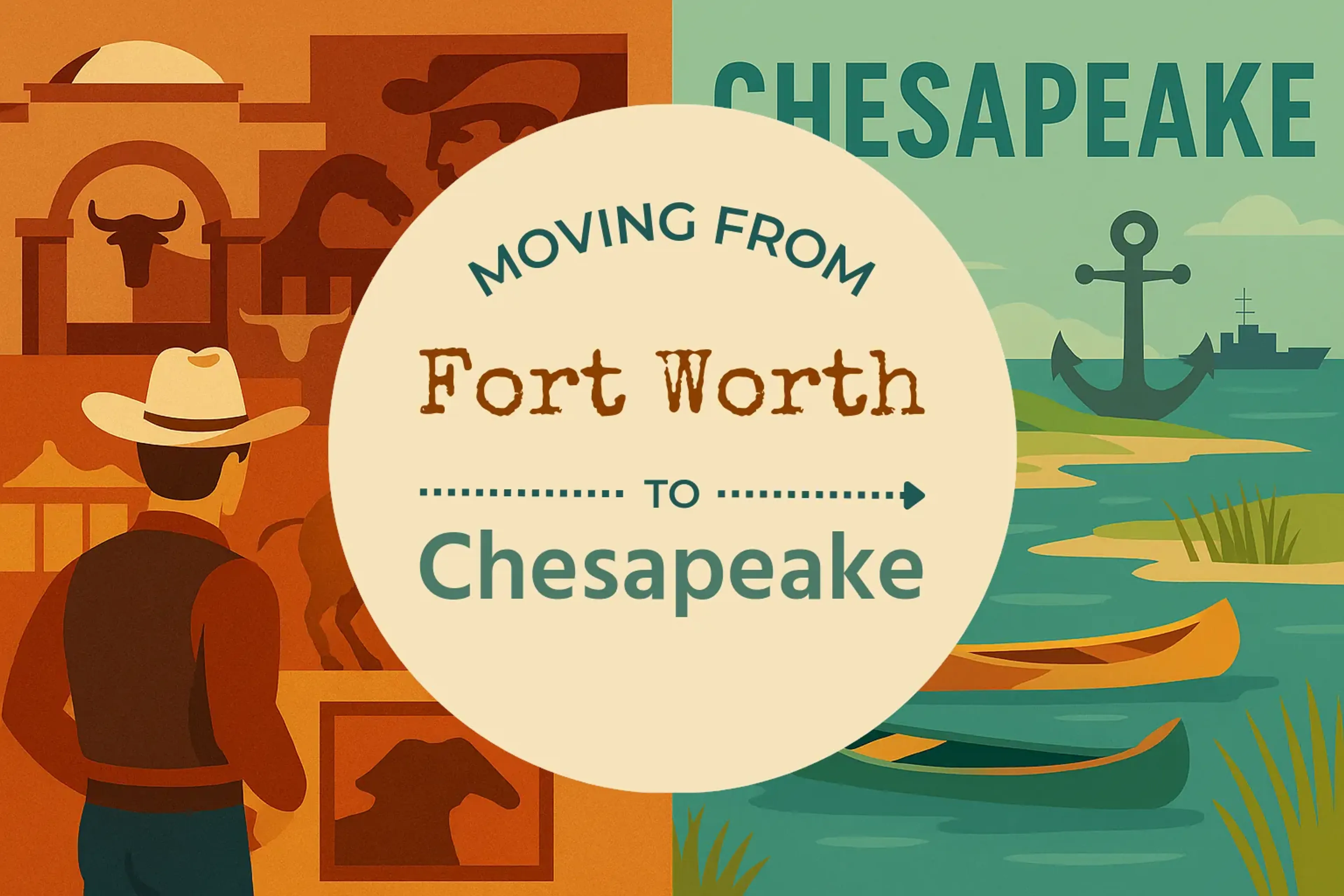 Side-by-side comparison of Fort Worth to Chesapeake moving companies