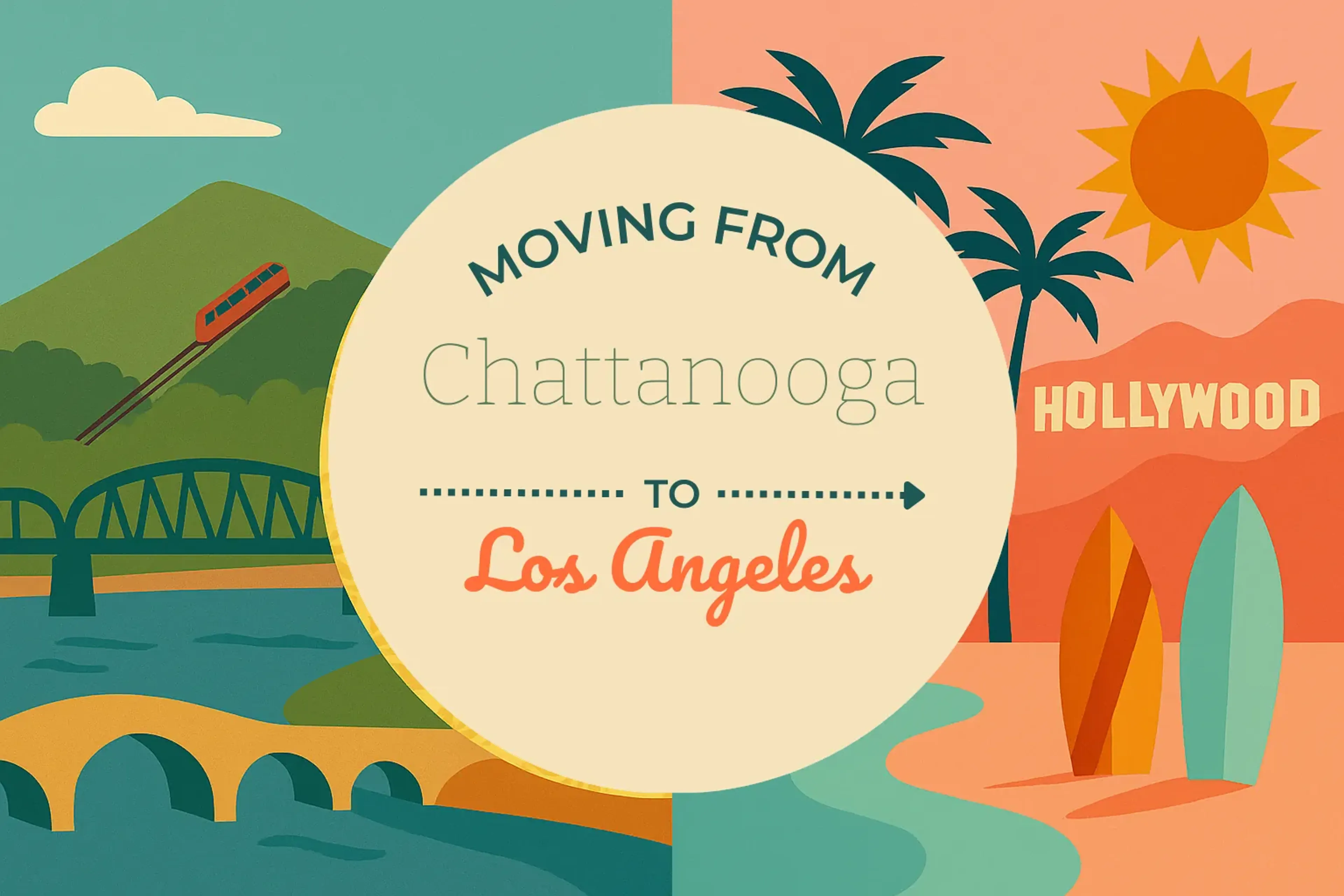 Side-by-side comparison of Chattanooga to Los Angeles moving companies
