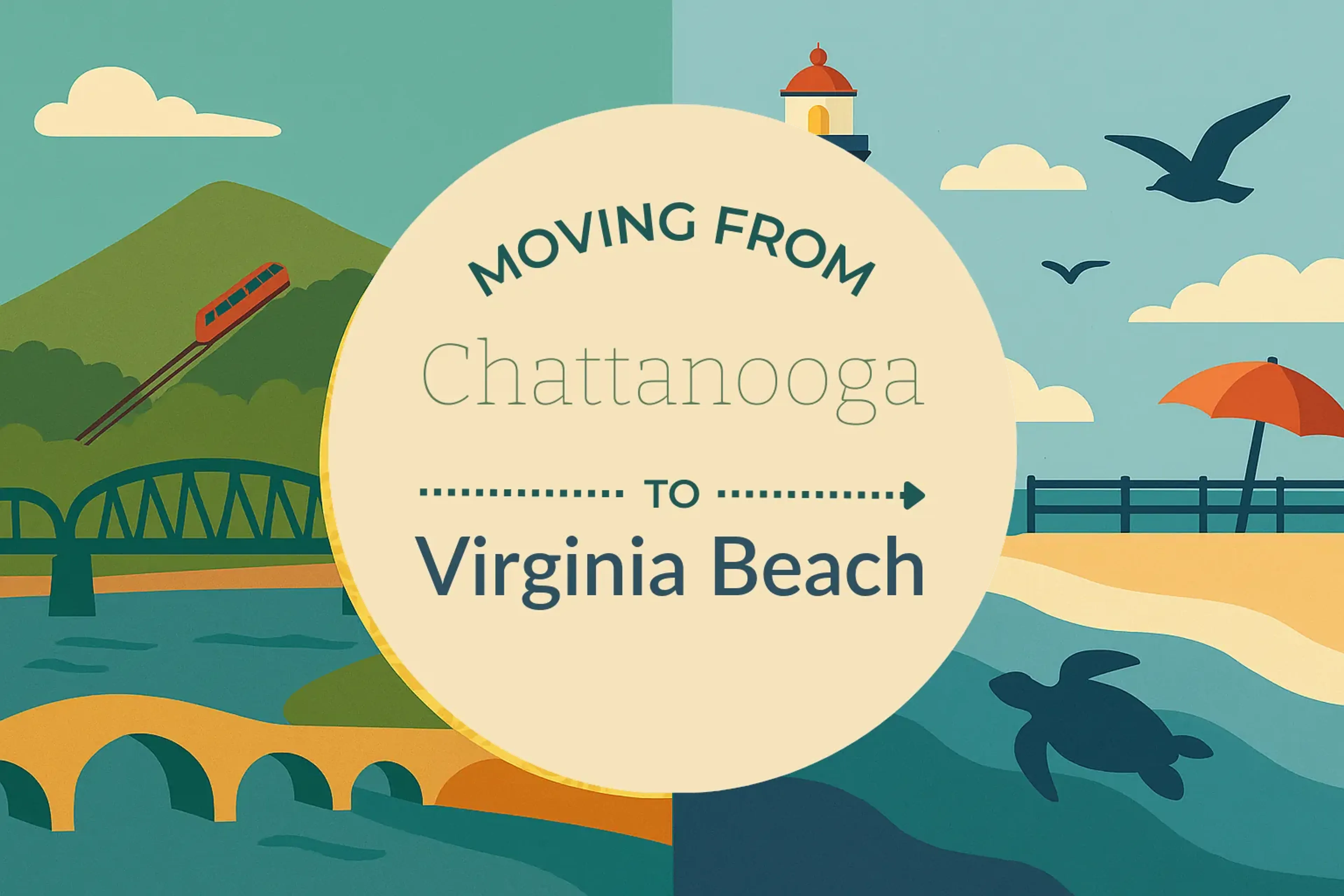 Side-by-side comparison of Chattanooga to Virginia Beach moving companies