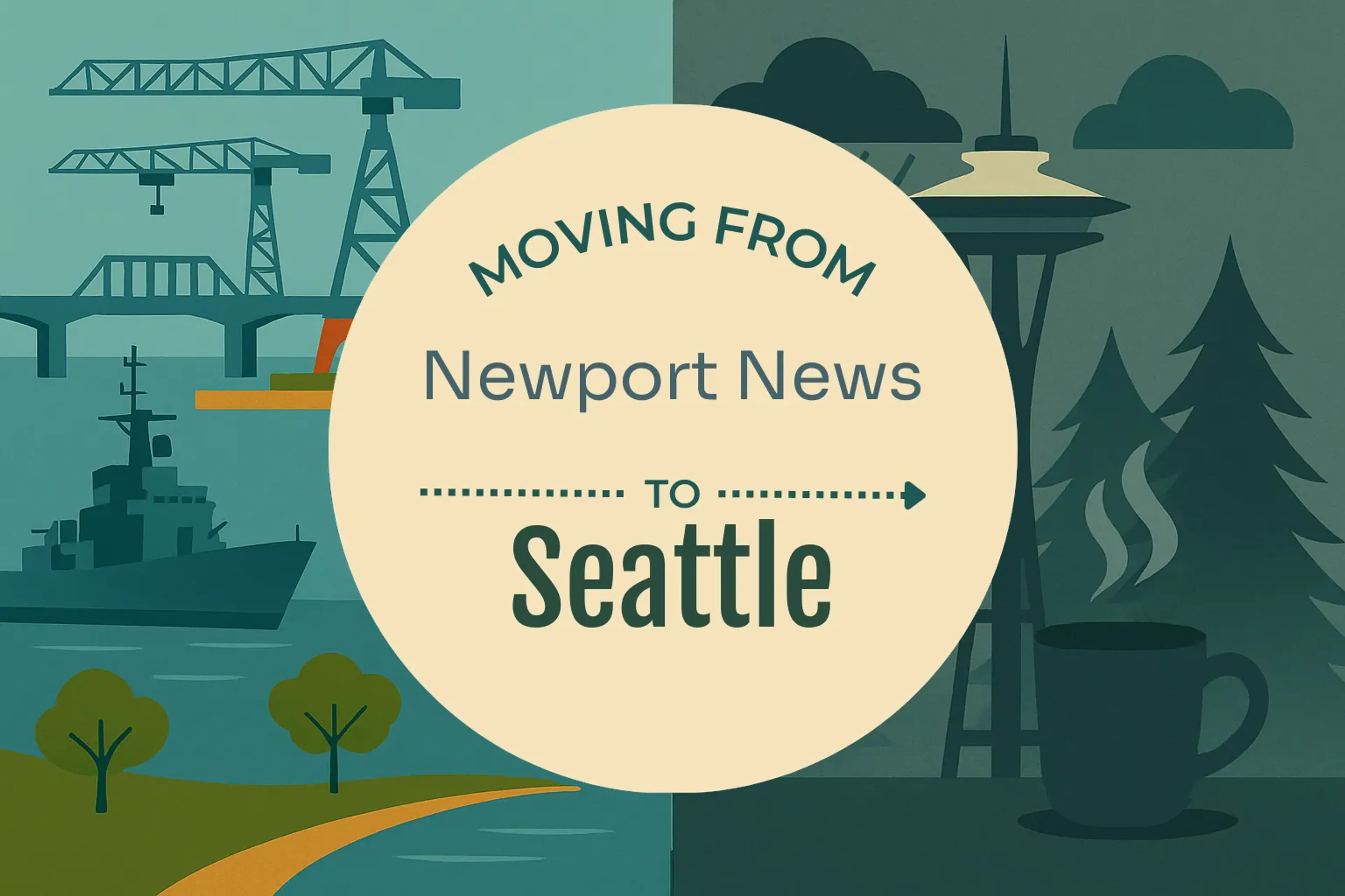 Side-by-side comparison of Newport News to Seattle moving companies