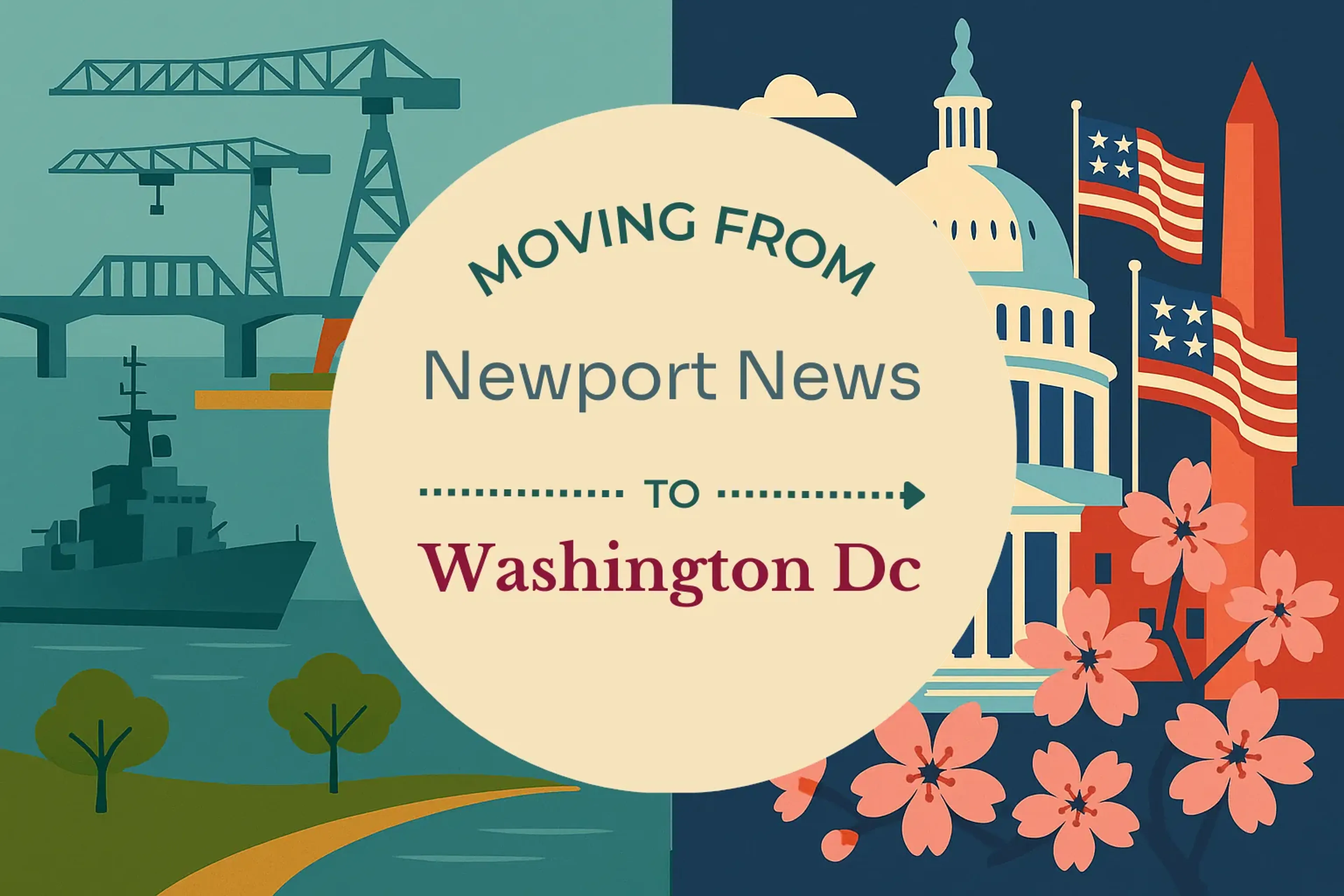 Side-by-side comparison of Newport News to Washington DC moving companies