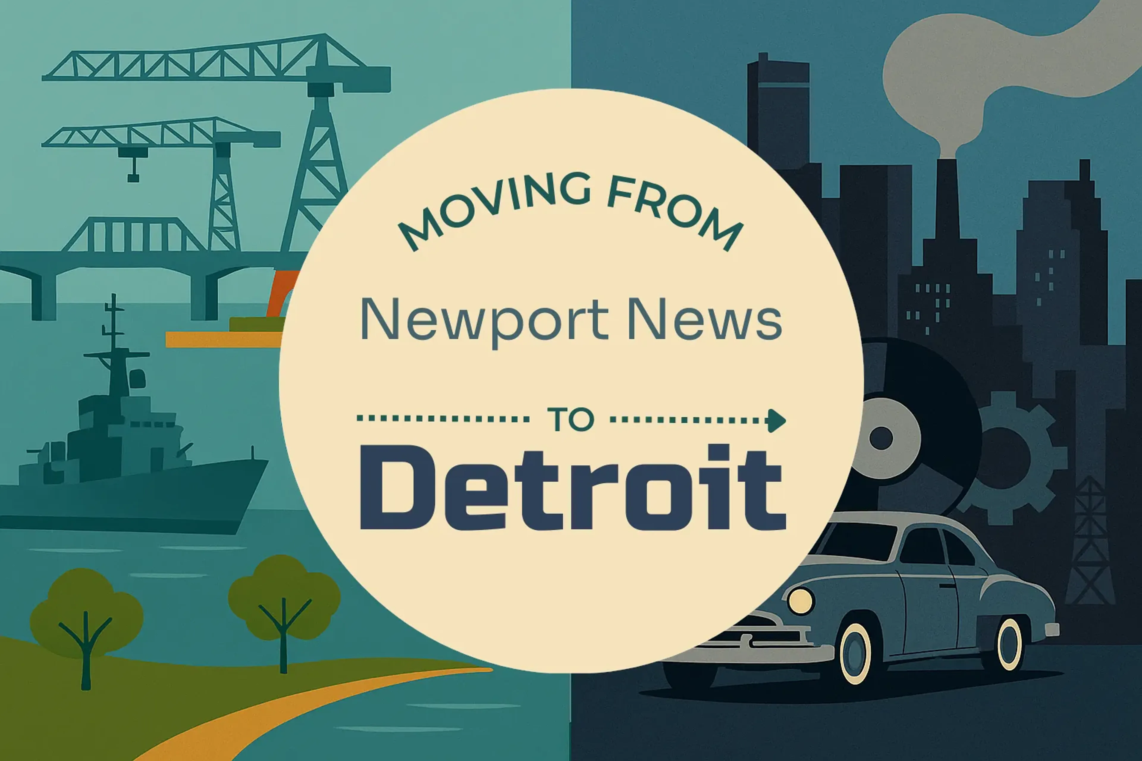 Side-by-side comparison of Newport News to Detroit moving companies