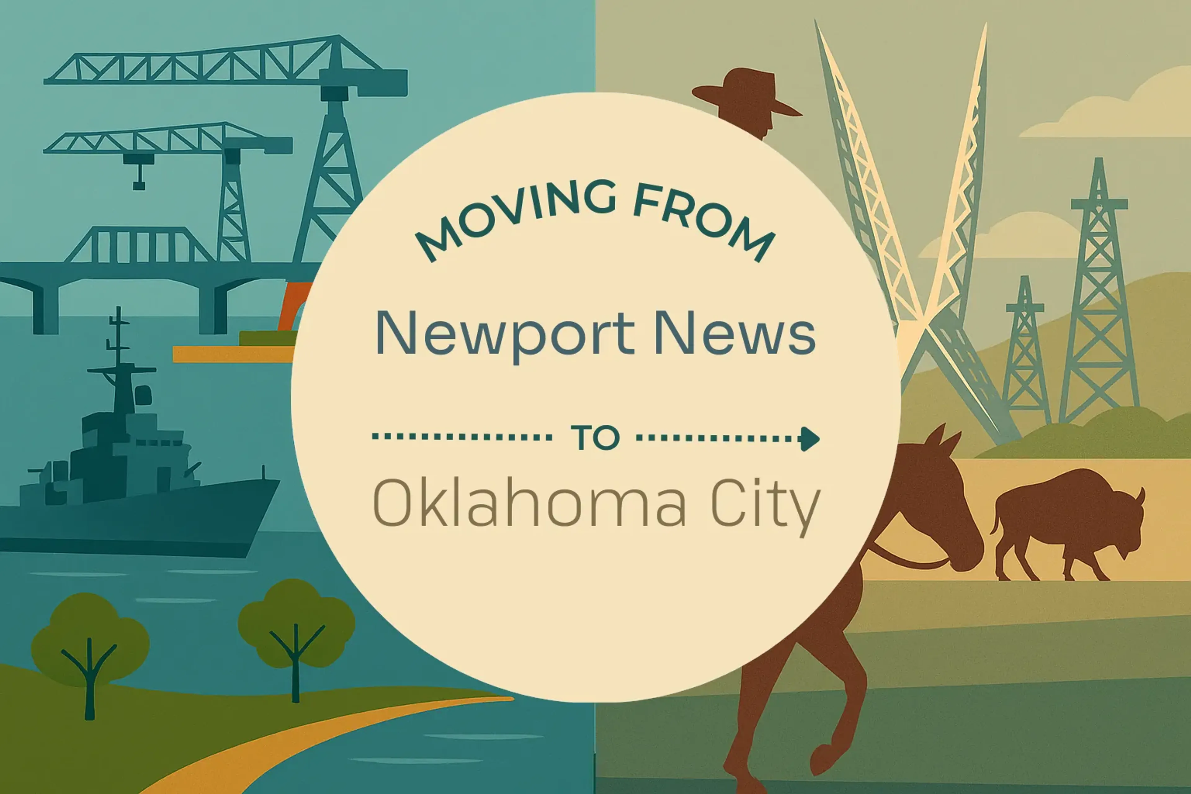 Side-by-side comparison of Newport News to Oklahoma City moving companies