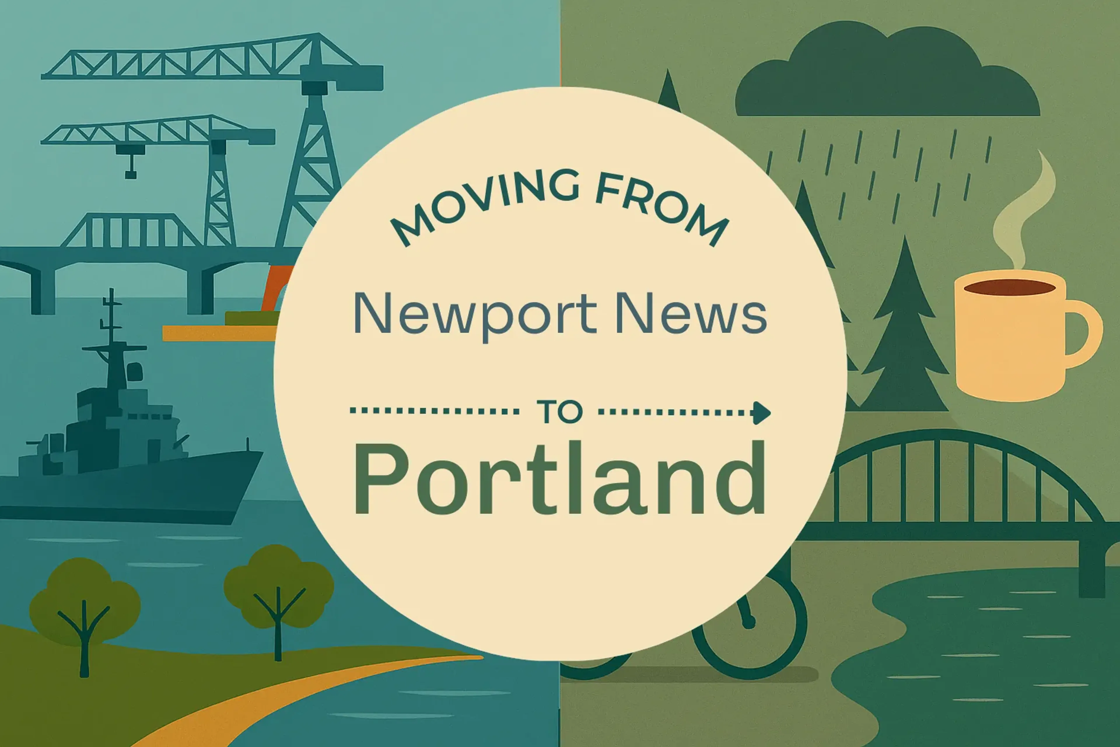 Side-by-side comparison of Newport News to Portland moving companies