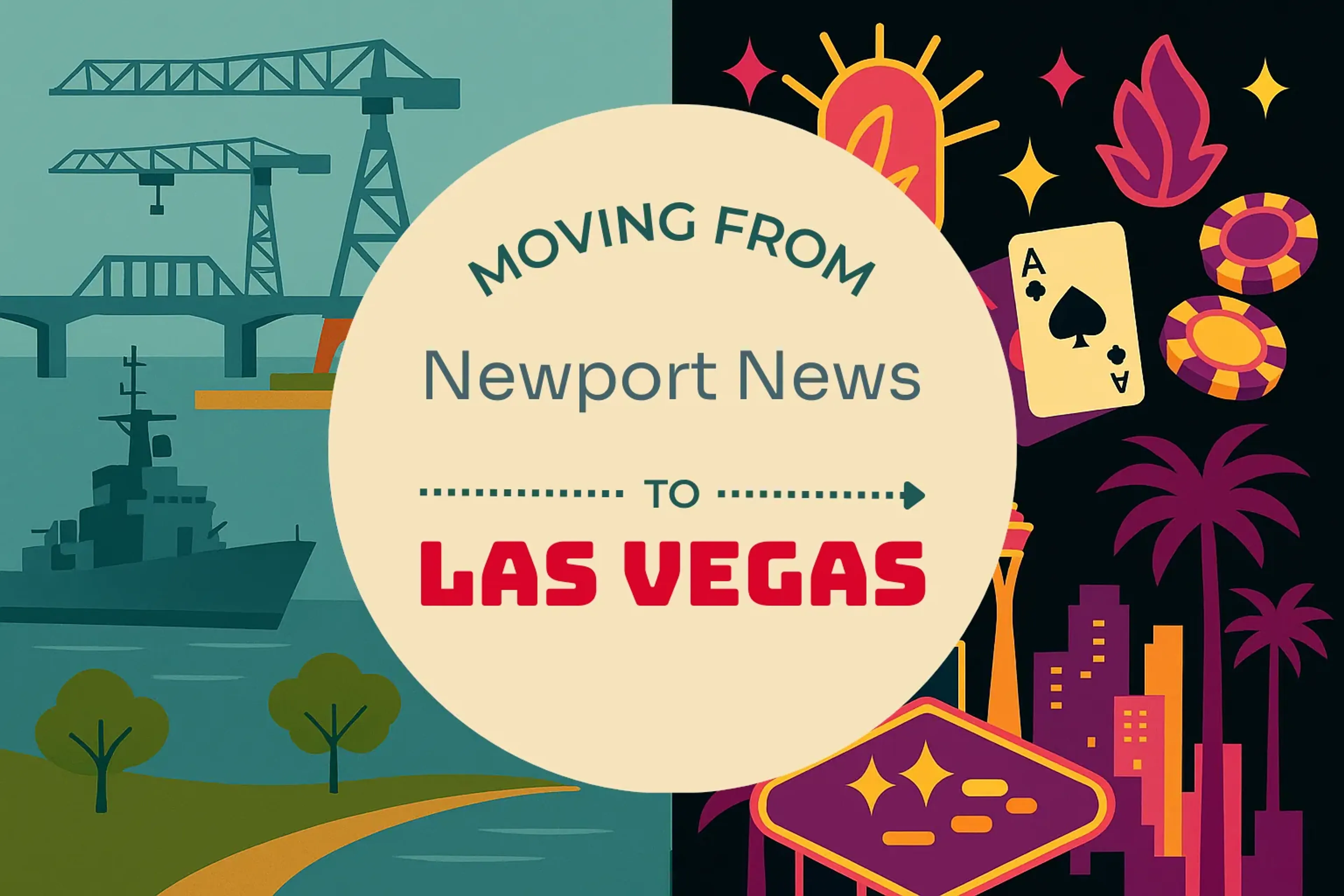 Side-by-side comparison of Newport News to Las Vegas moving companies