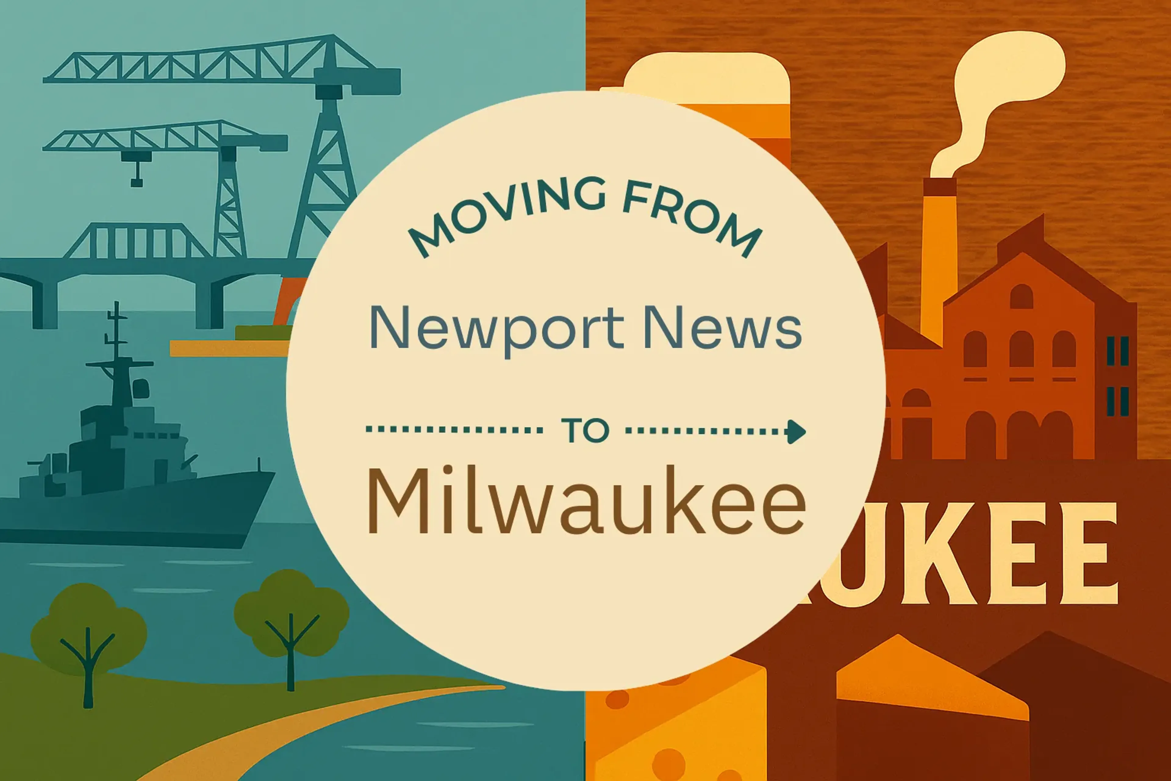 Side-by-side comparison of Newport News to Milwaukee moving companies