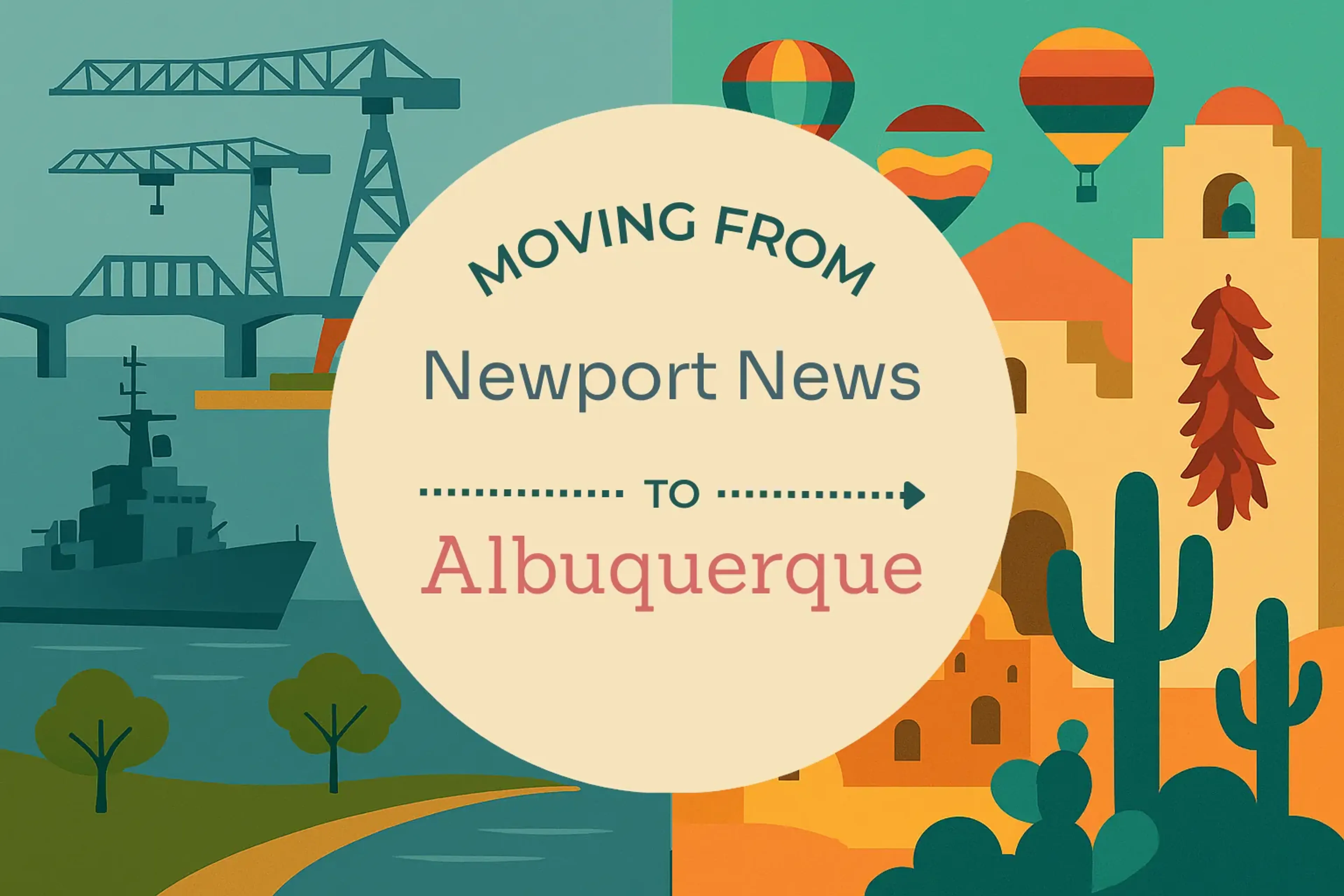Side-by-side comparison of Newport News to Albuquerque moving companies
