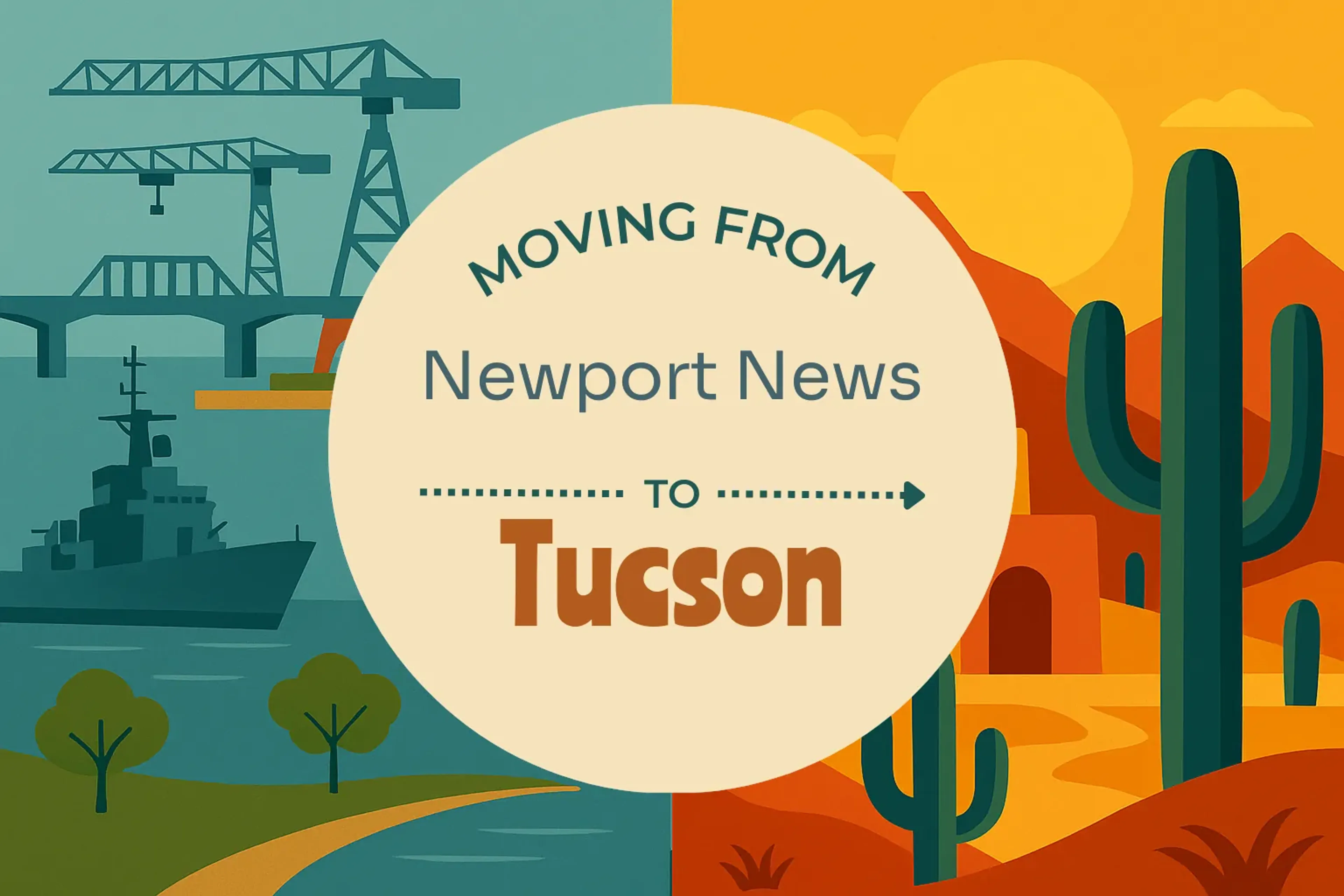 Side-by-side comparison of Newport News to Tucson moving companies