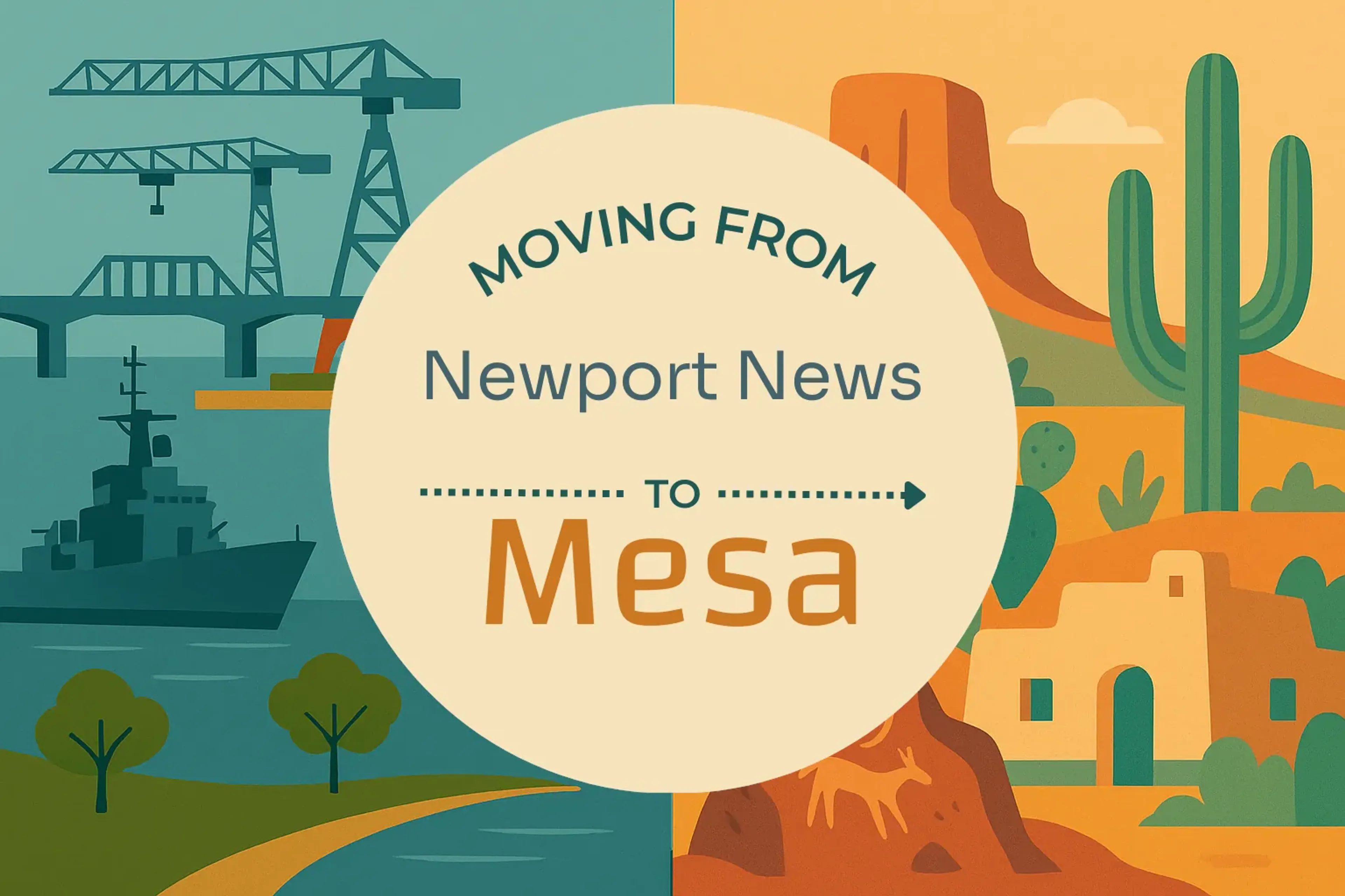 Side-by-side comparison of Newport News to Mesa moving companies