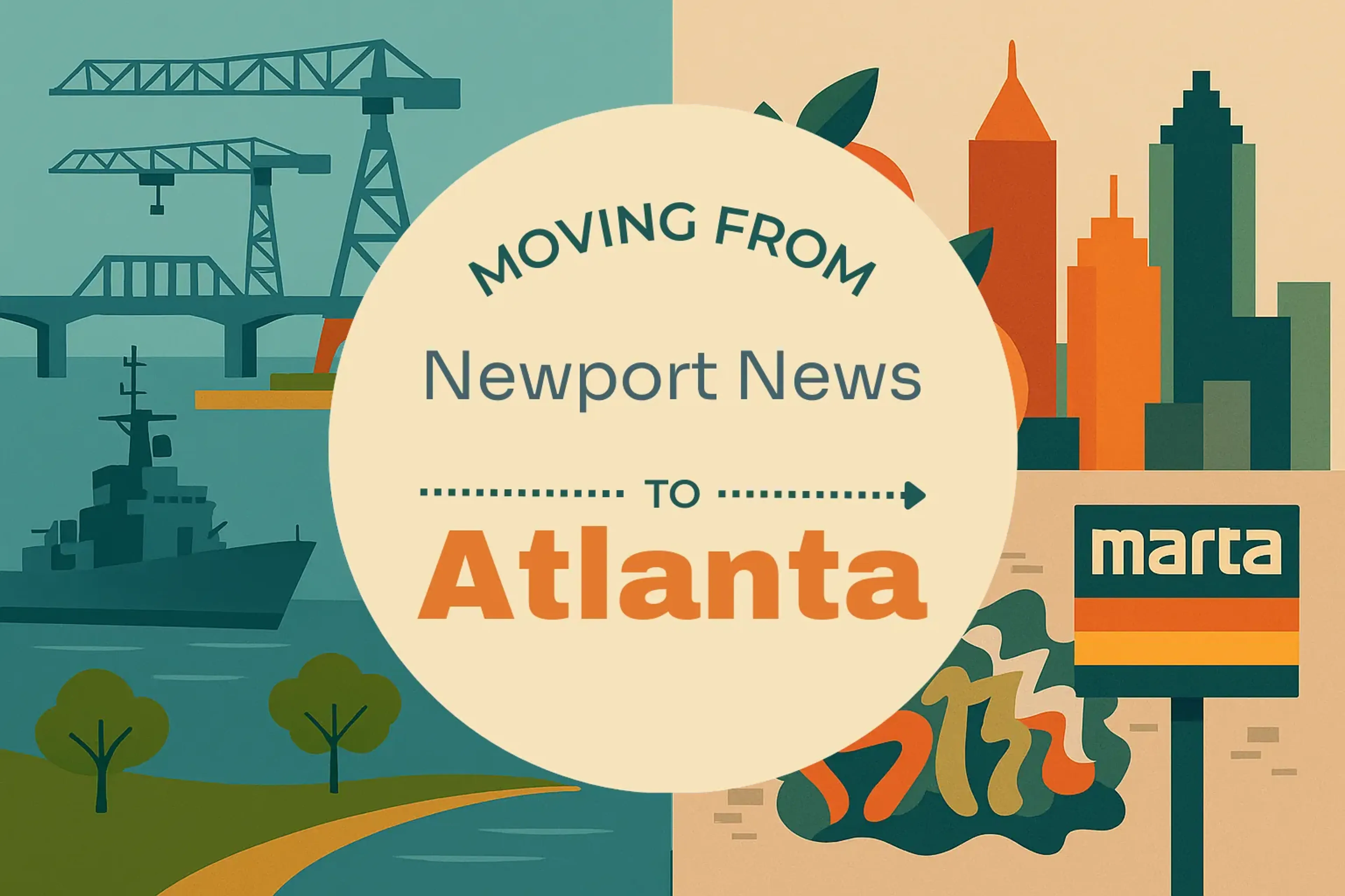 Side-by-side comparison of Newport News to Atlanta moving companies