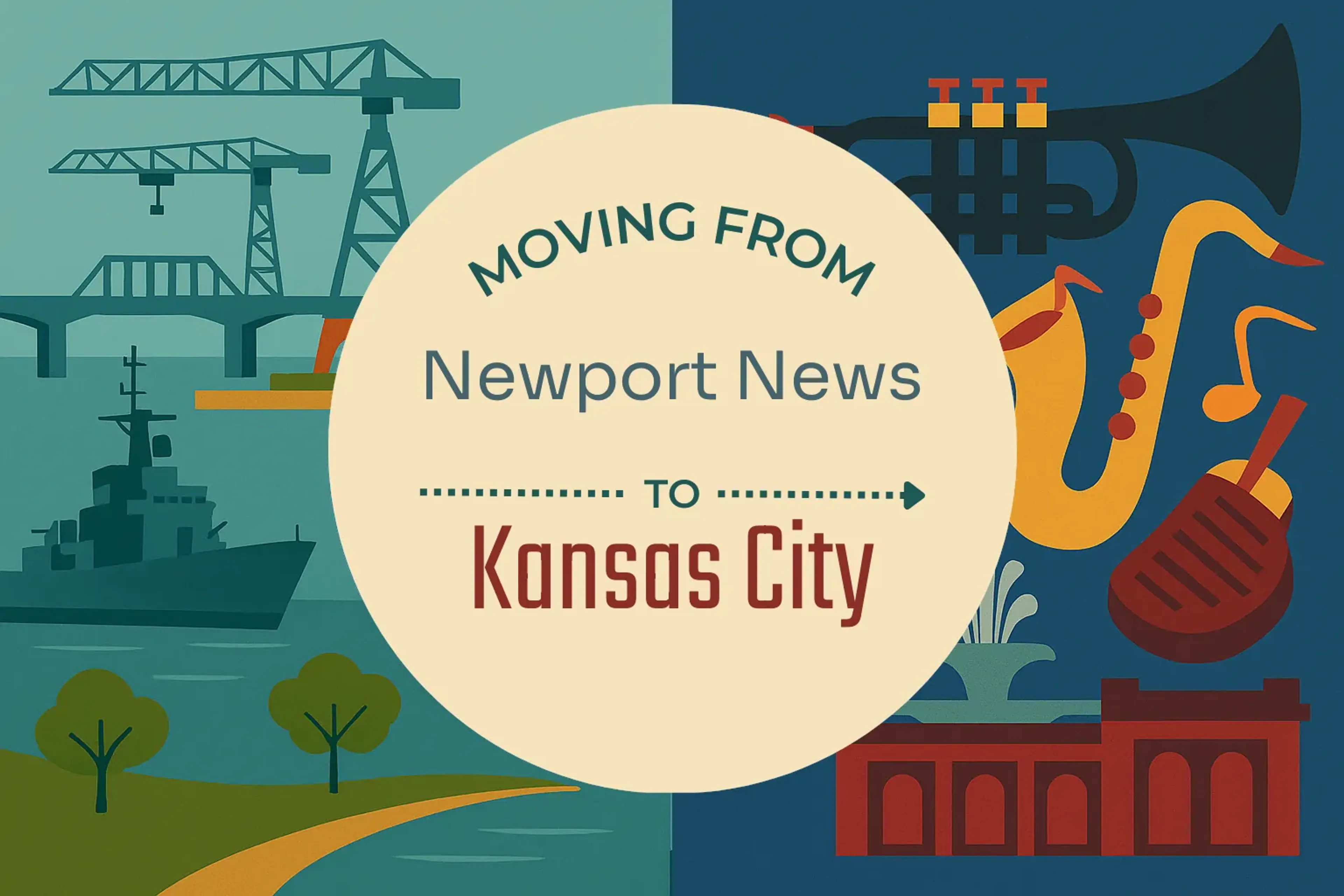 Side-by-side comparison of Newport News to Kansas City moving companies