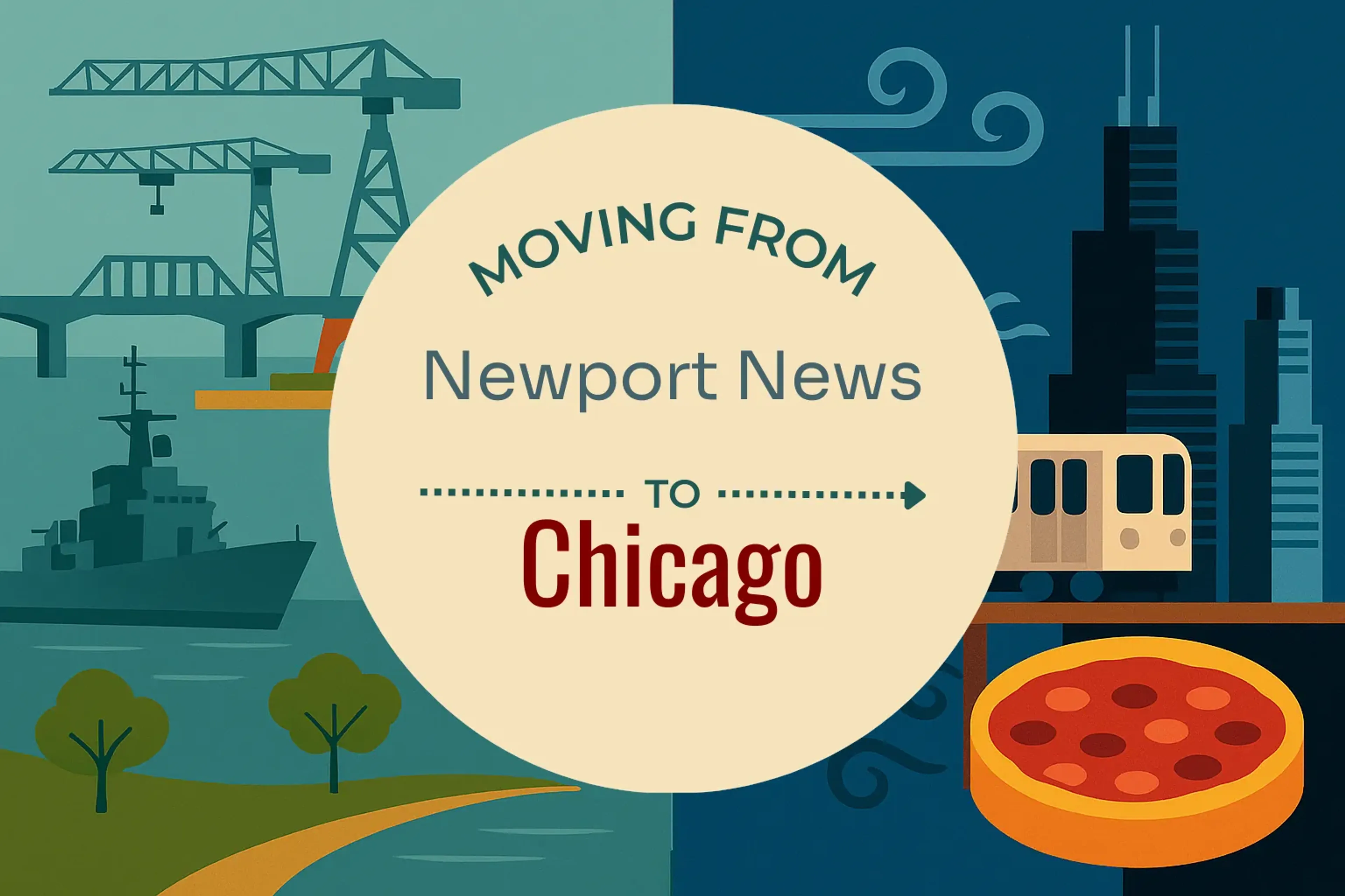 Side-by-side comparison of Newport News to Chicago moving companies