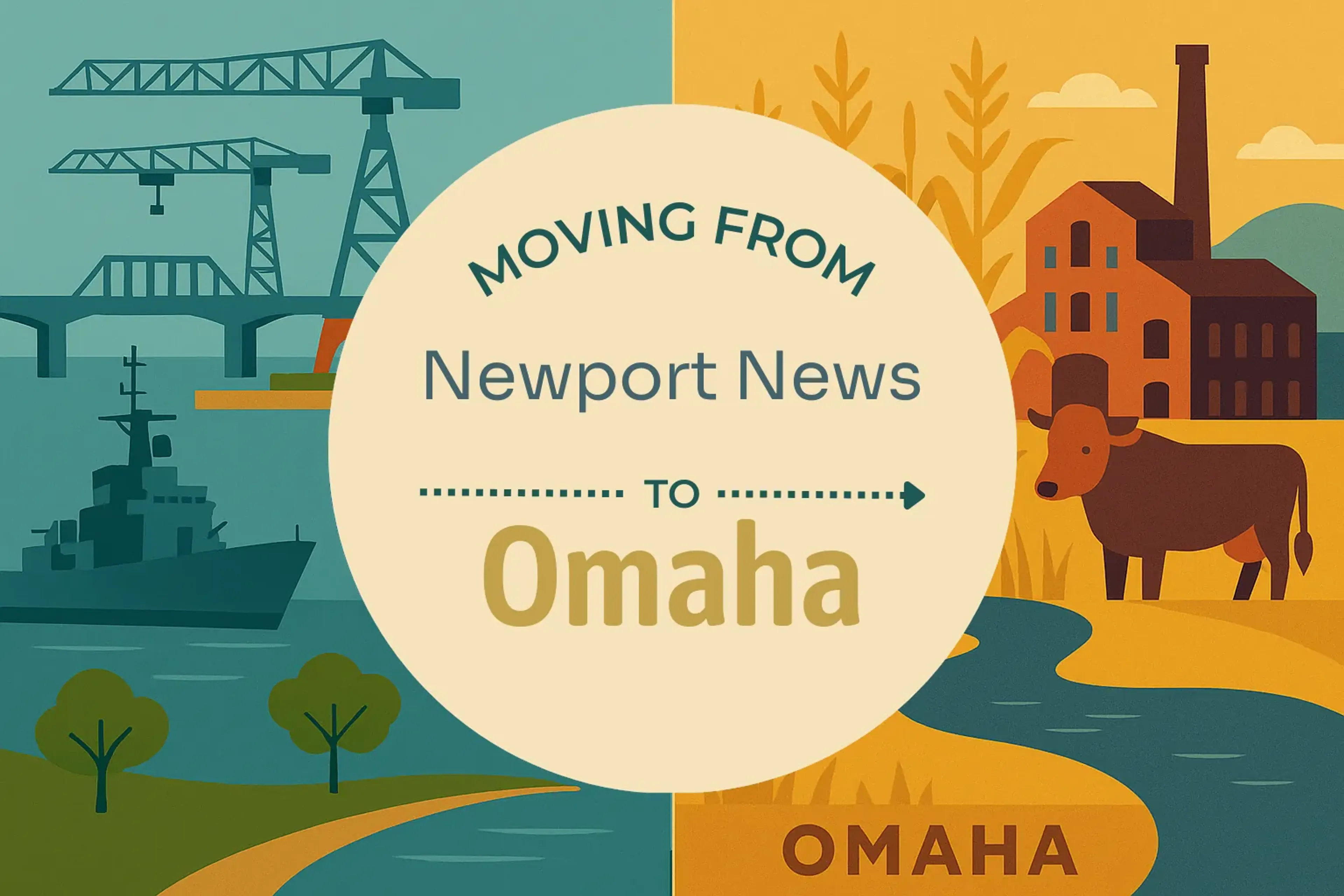 Side-by-side comparison of Newport News to Omaha moving companies