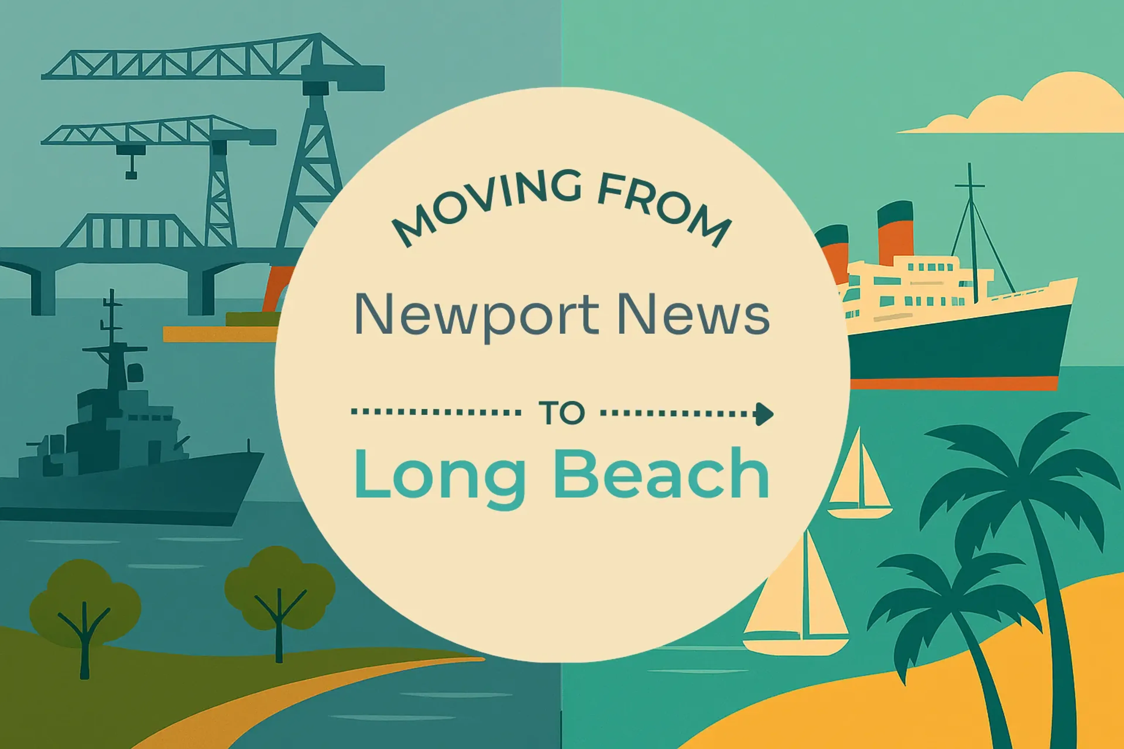 Side-by-side comparison of Newport News to Long Beach moving companies