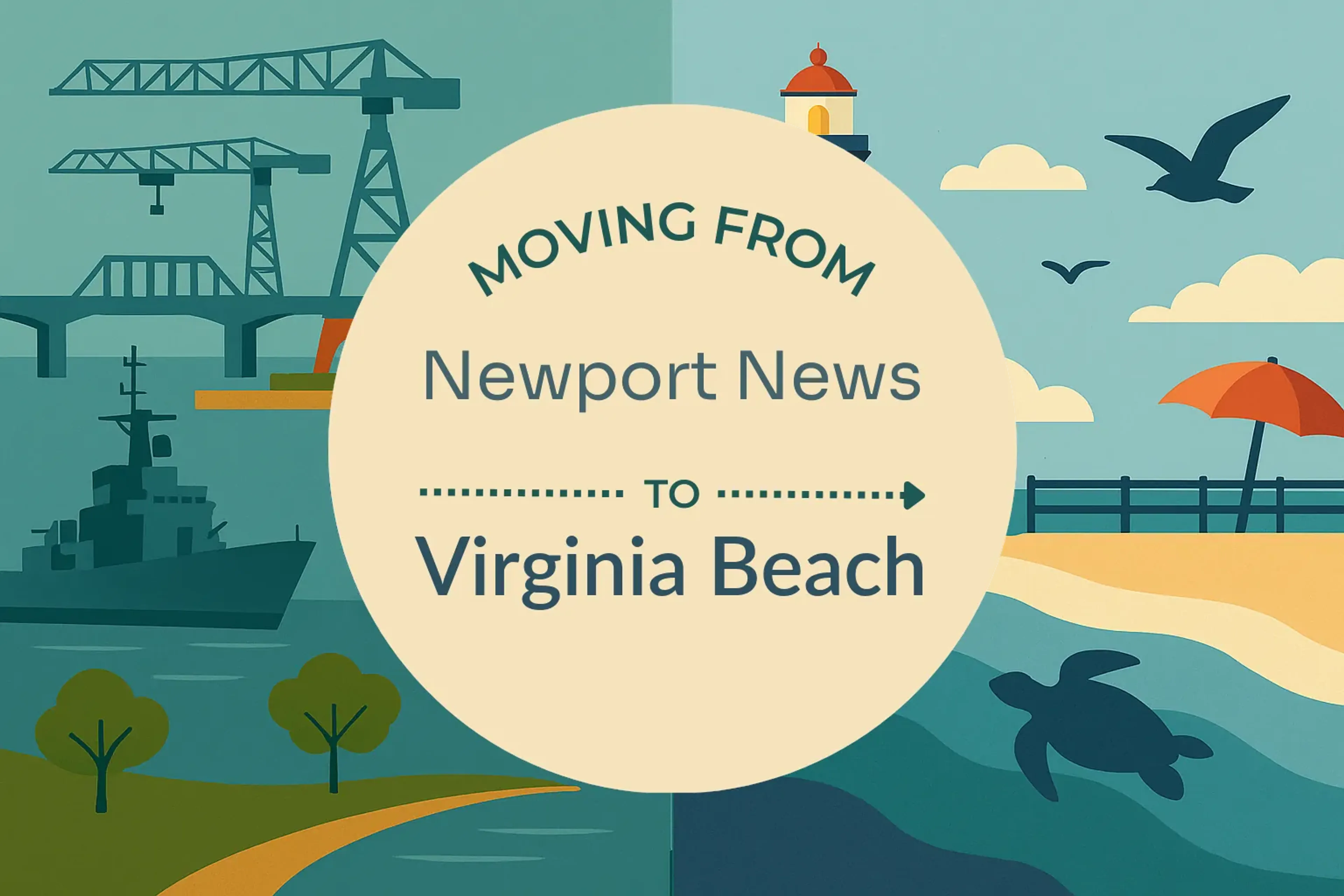 Side-by-side comparison of Newport News to Virginia Beach moving companies