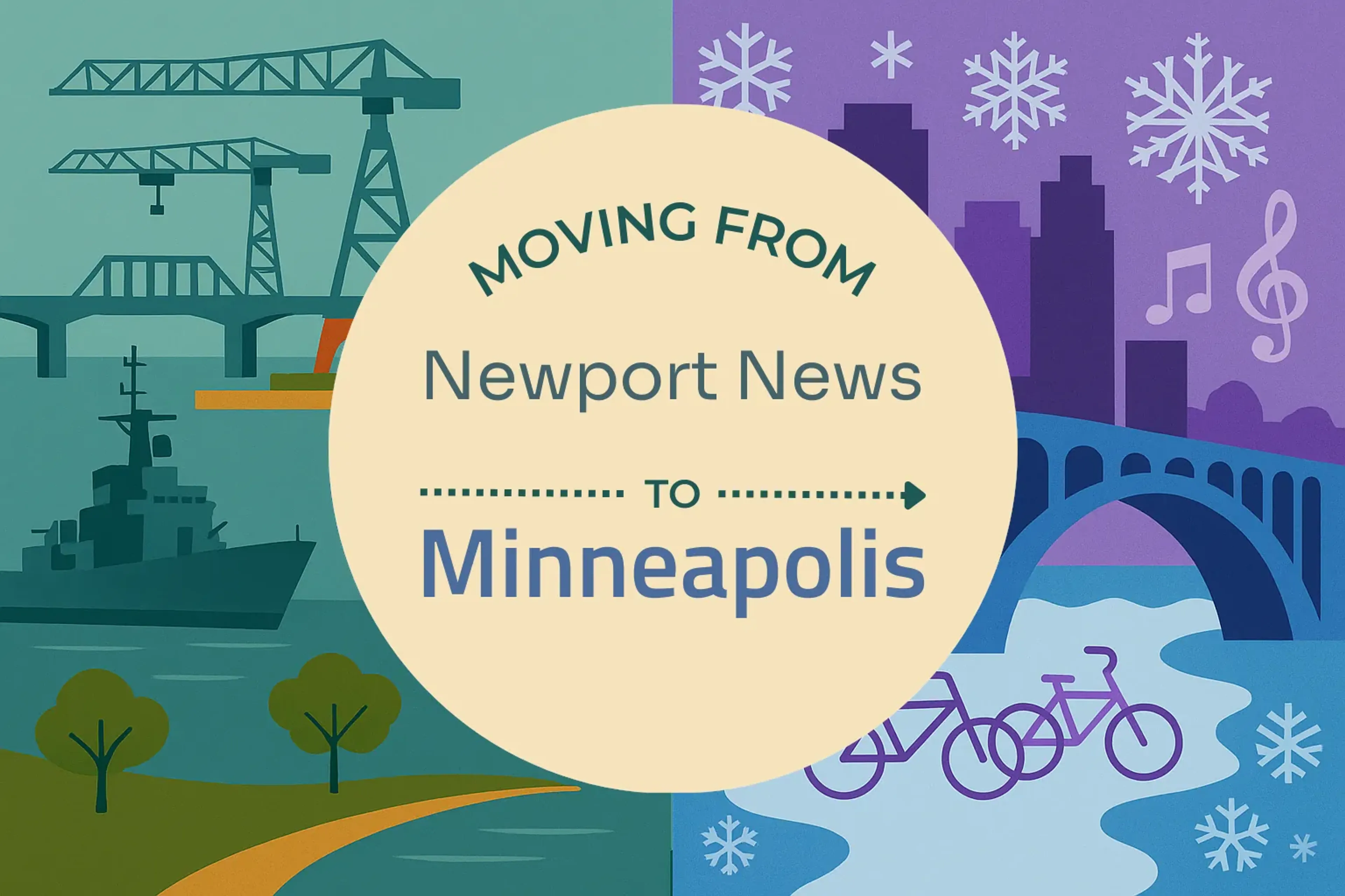 Side-by-side comparison of Newport News to Minneapolis moving companies