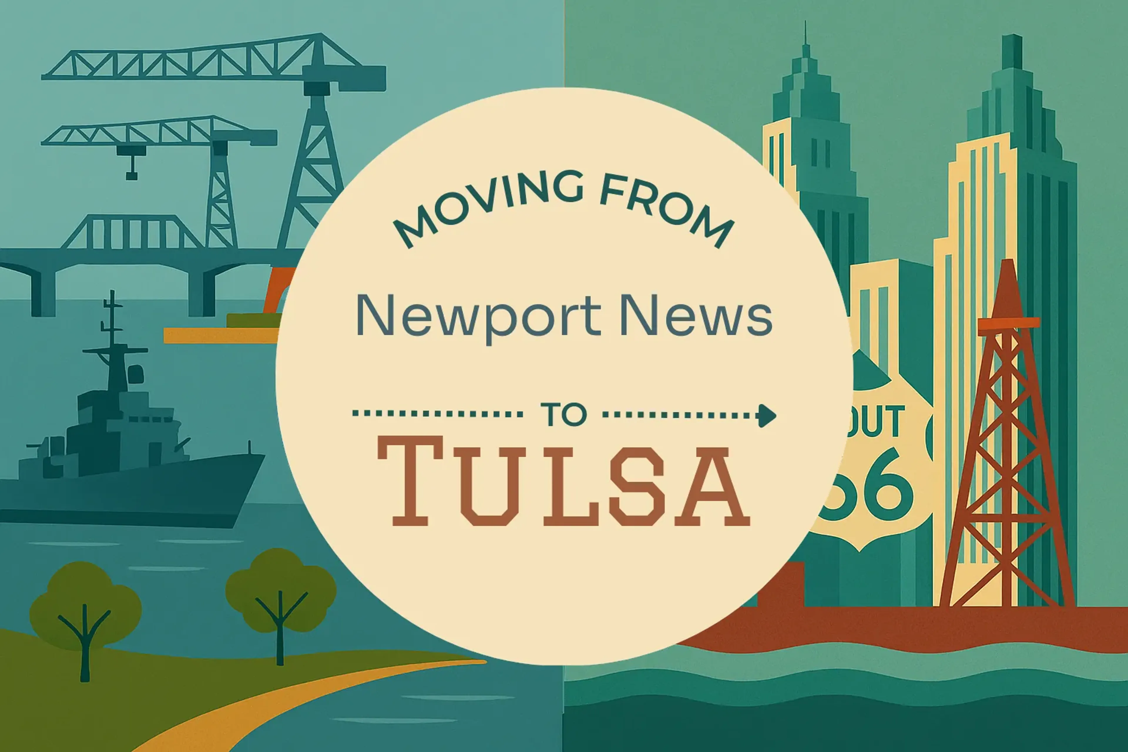 Side-by-side comparison of Newport News to Tulsa moving companies