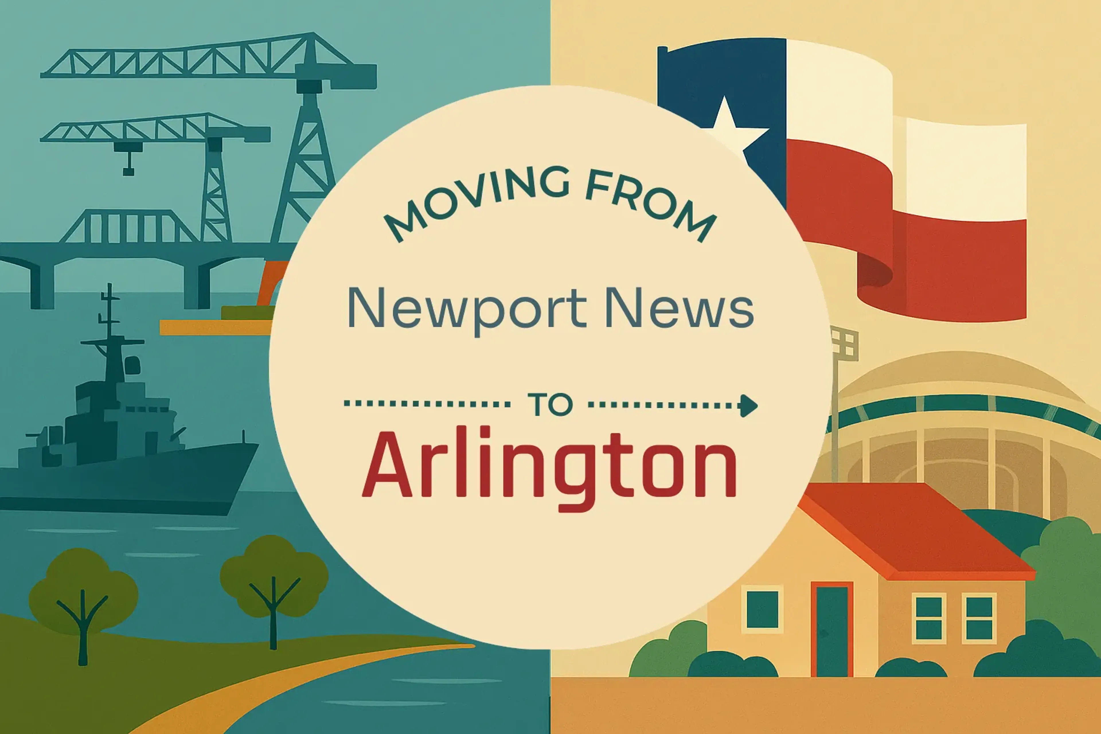 Side-by-side comparison of Newport News to Arlington moving companies