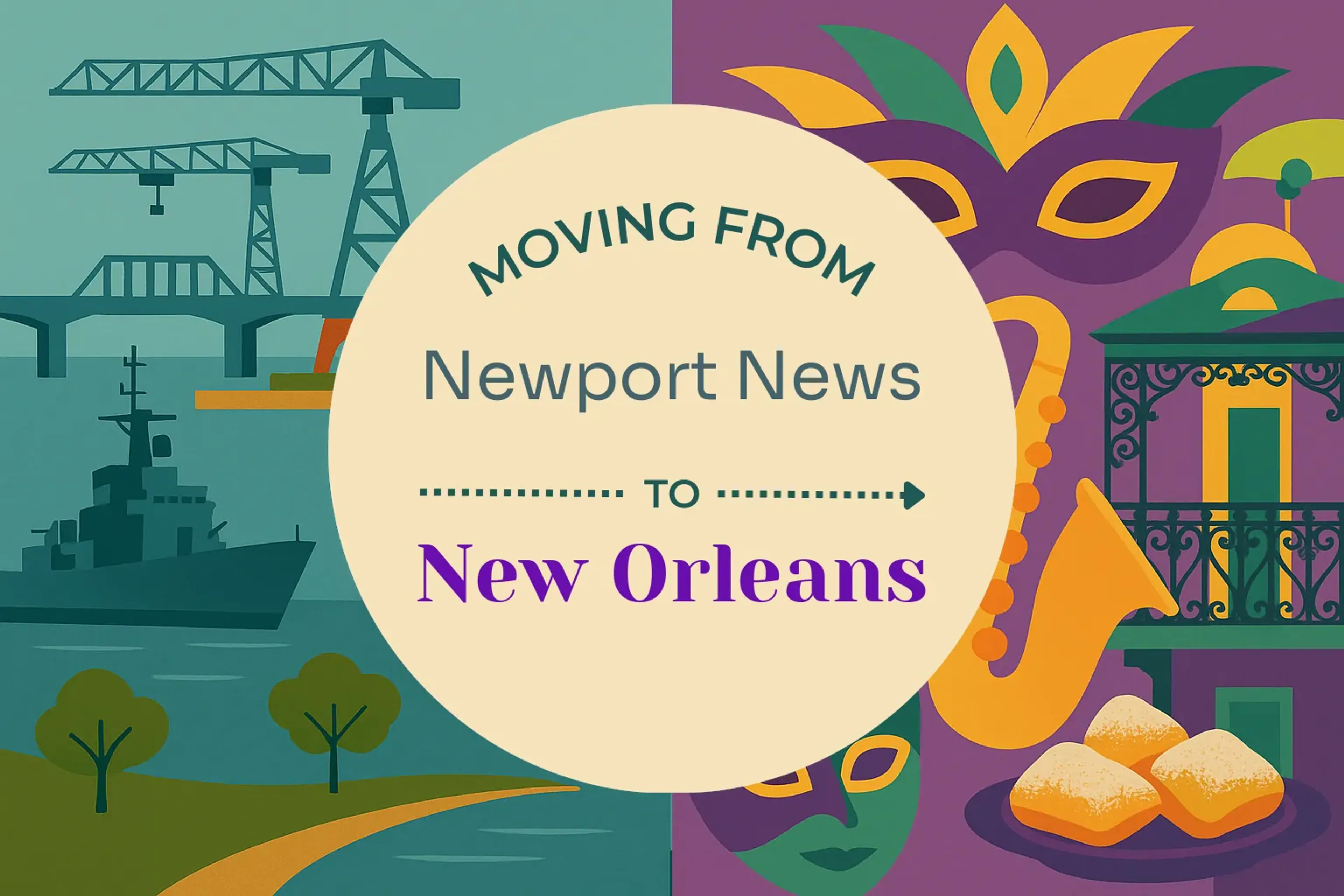 Side-by-side comparison of Newport News to New Orleans moving companies