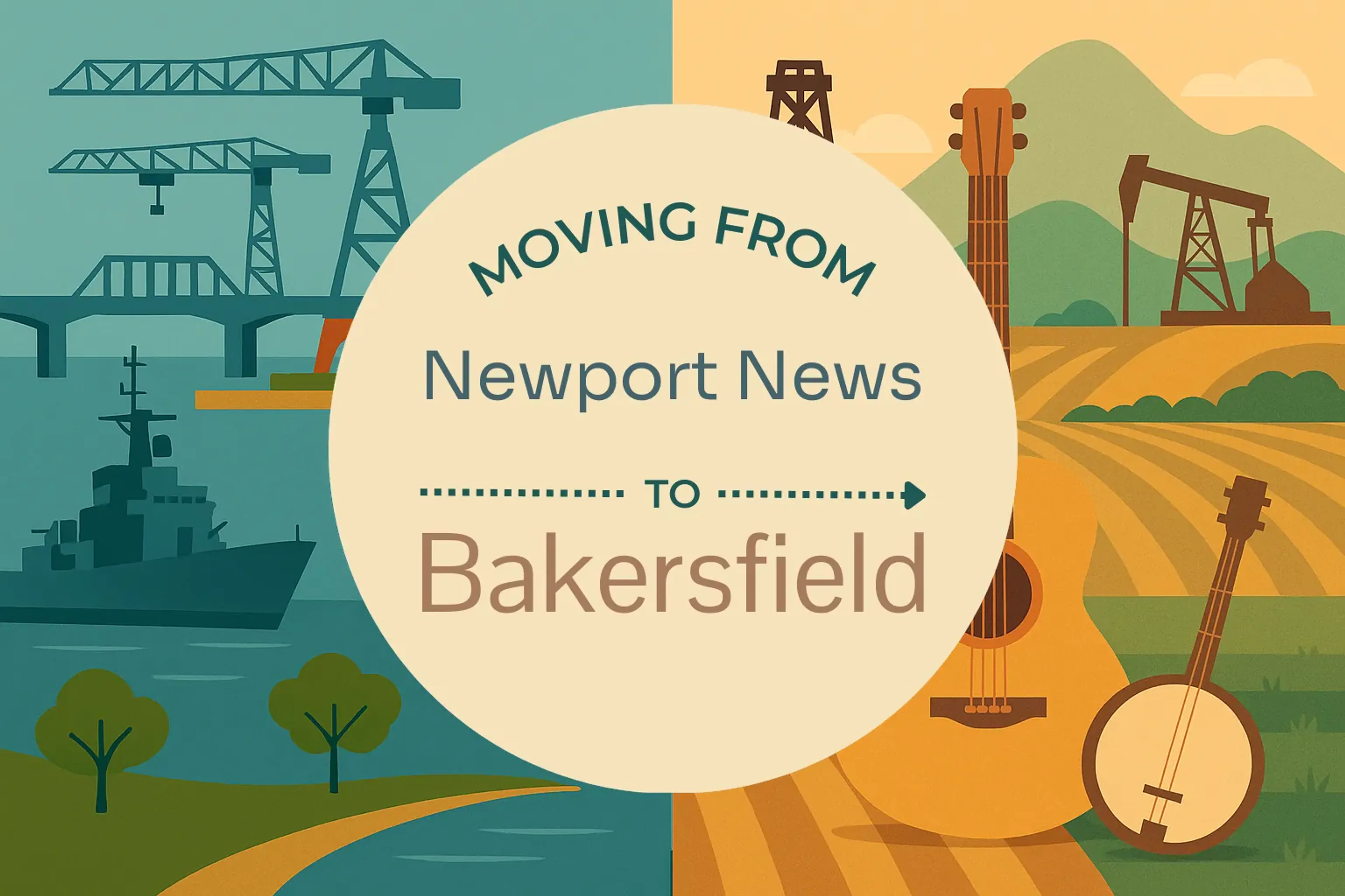 Side-by-side comparison of Newport News to Bakersfield moving companies