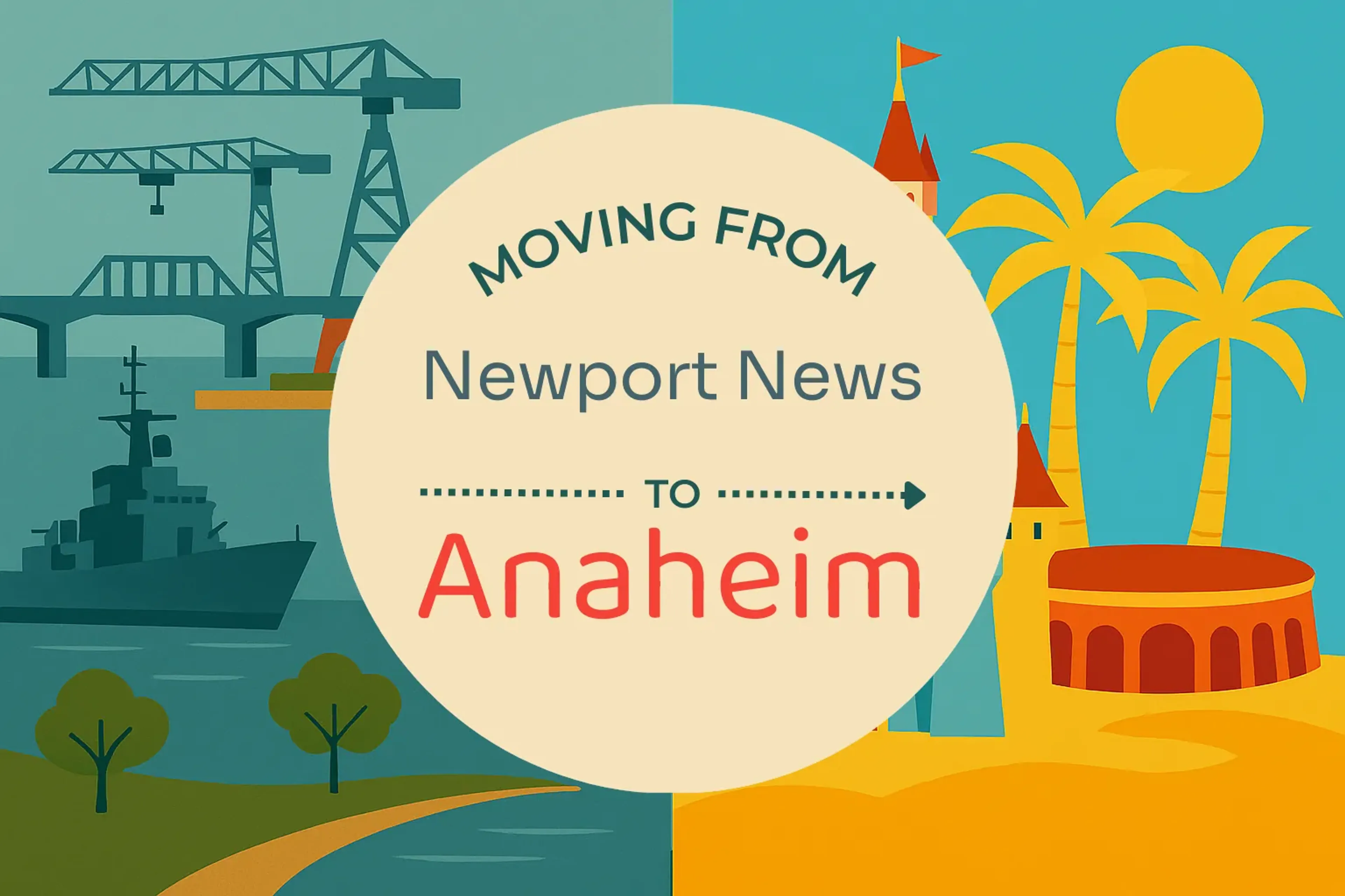 Side-by-side comparison of Newport News to Anaheim moving companies
