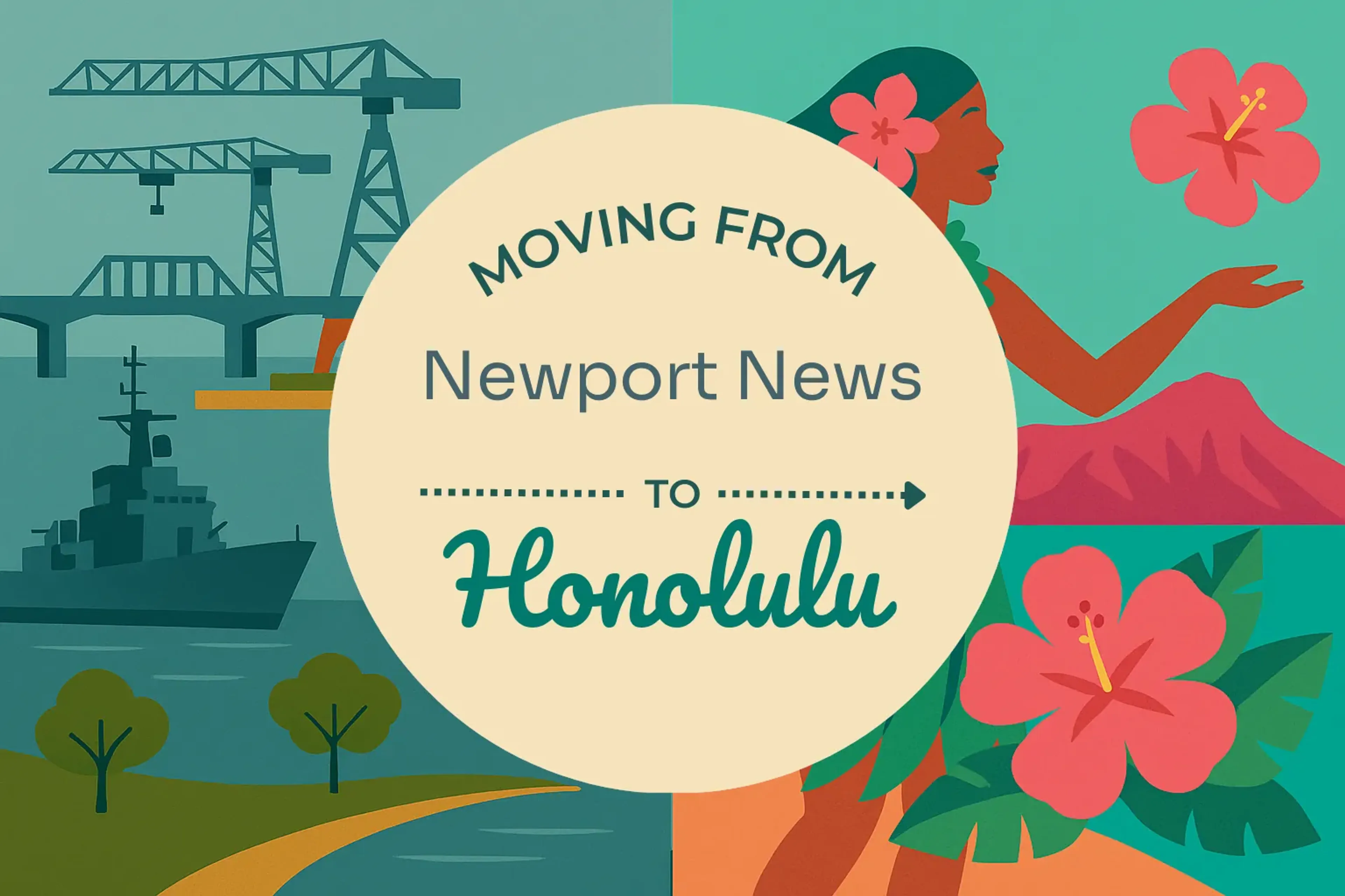 Side-by-side comparison of Newport News to Honolulu moving companies