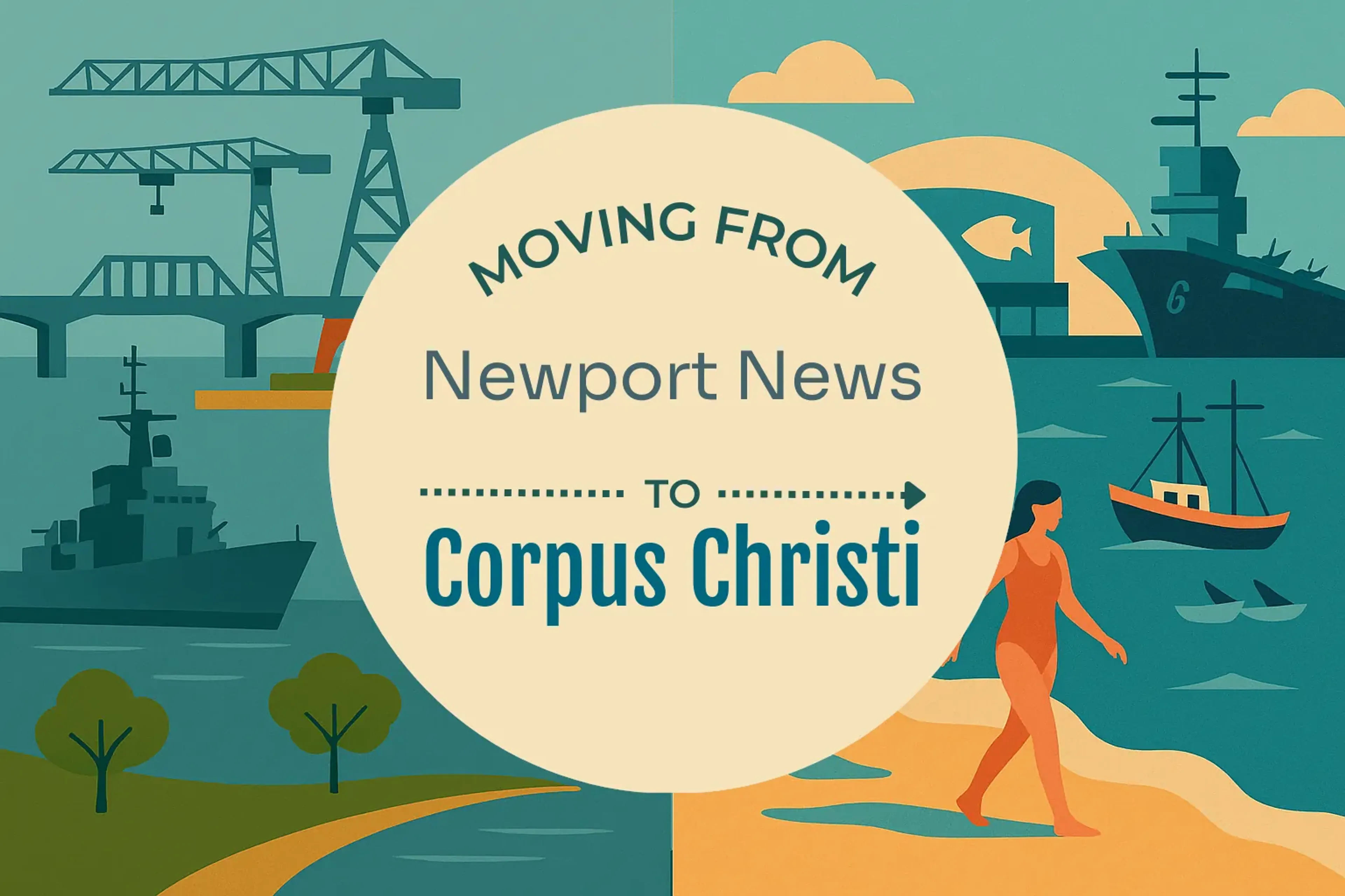 Side-by-side comparison of Newport News to Corpus Christi moving companies