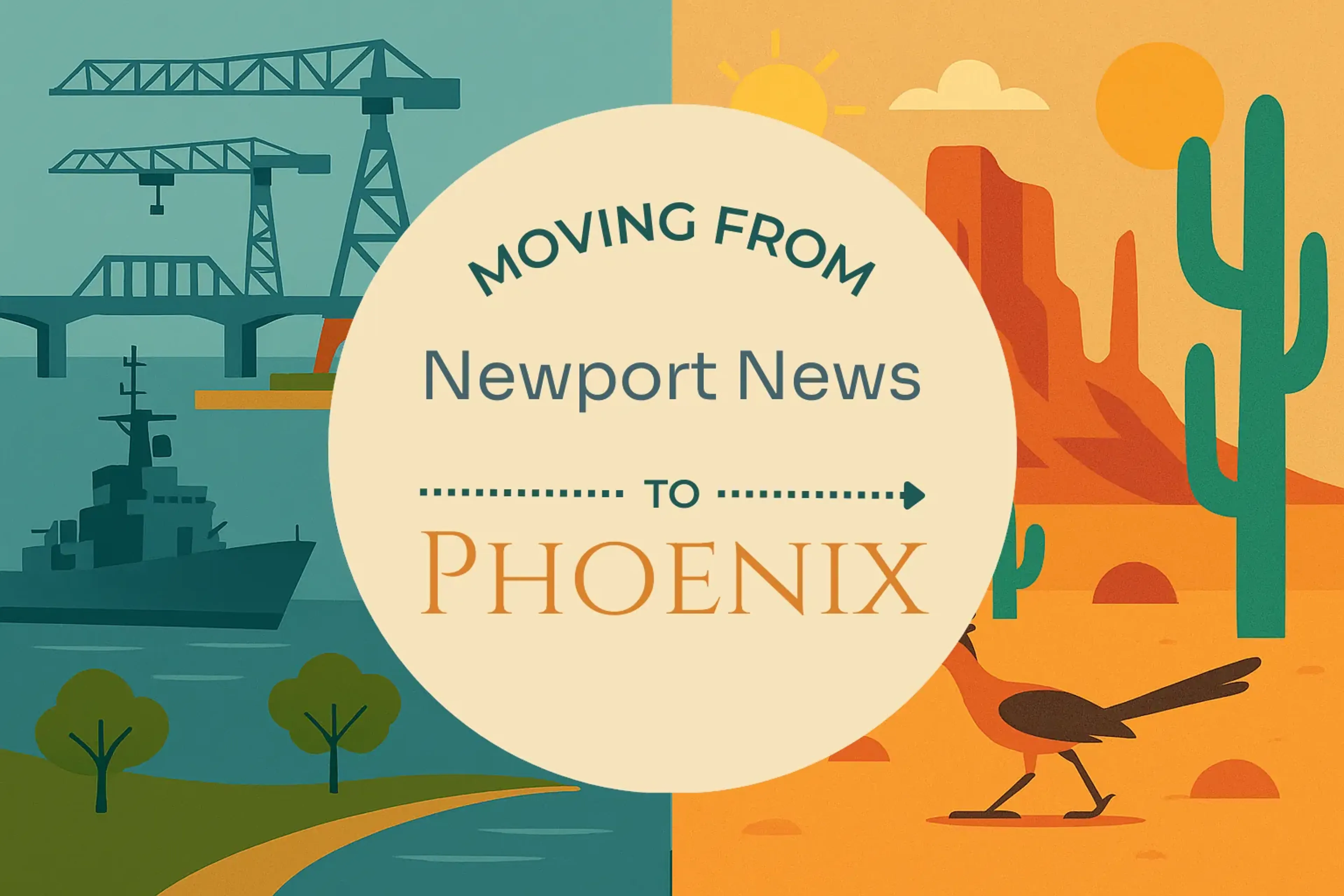 Side-by-side comparison of Newport News to Phoenix moving companies