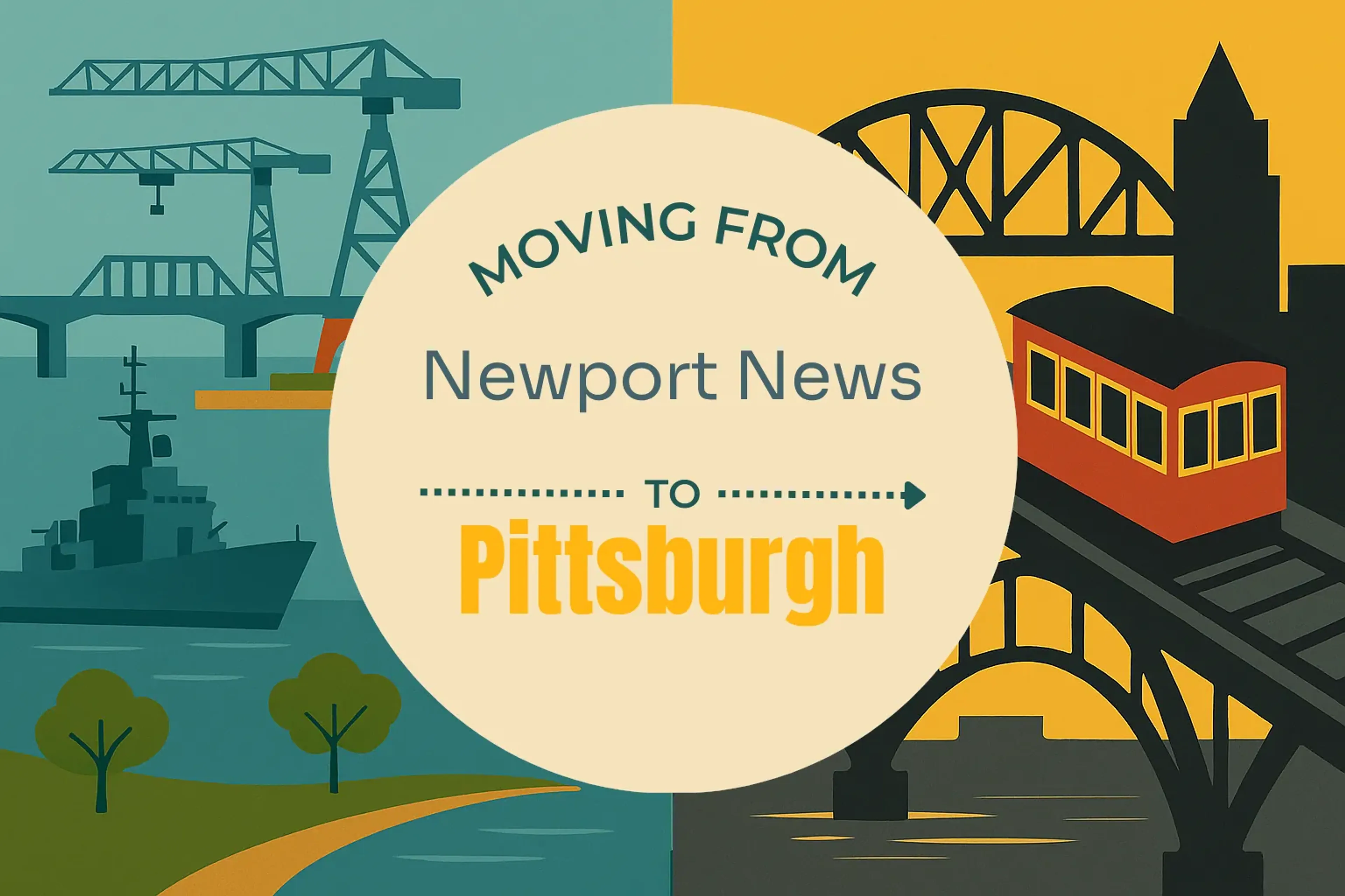 Side-by-side comparison of Newport News to Pittsburgh moving companies