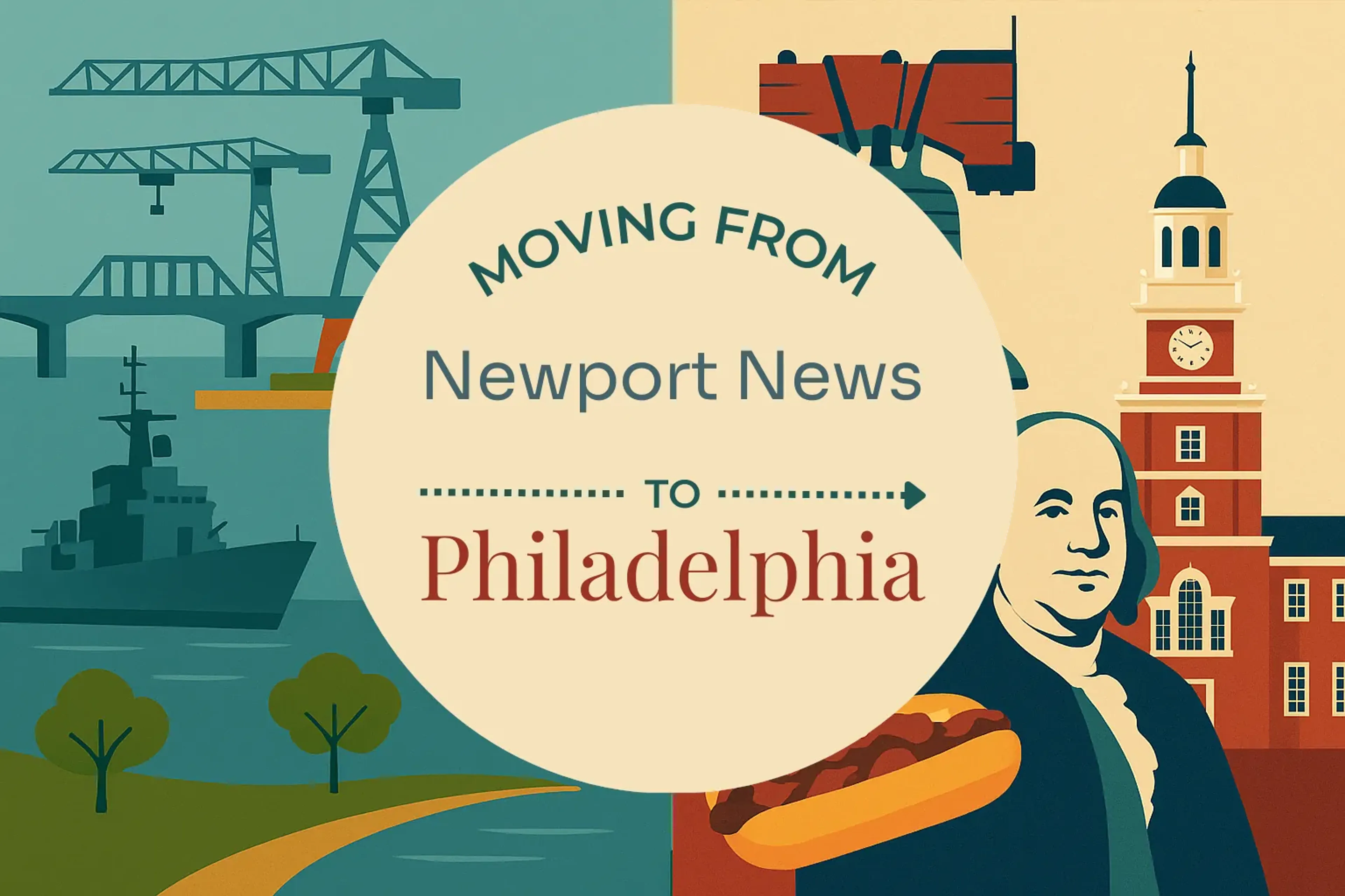 Side-by-side comparison of Newport News to Philadelphia moving companies